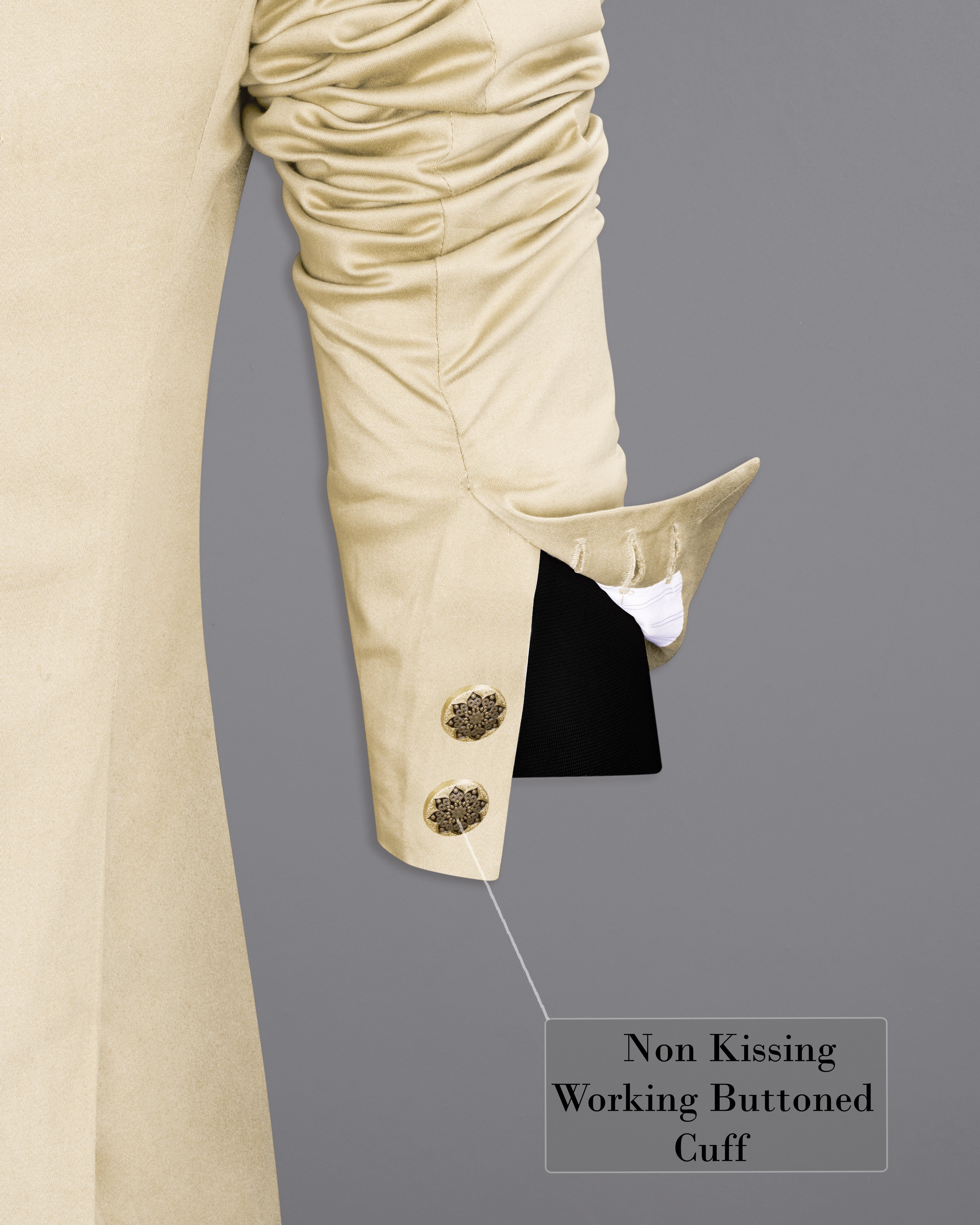 Moon Mist Beige Bandhgala Premium Cotton Stretchable traveler Blazer
