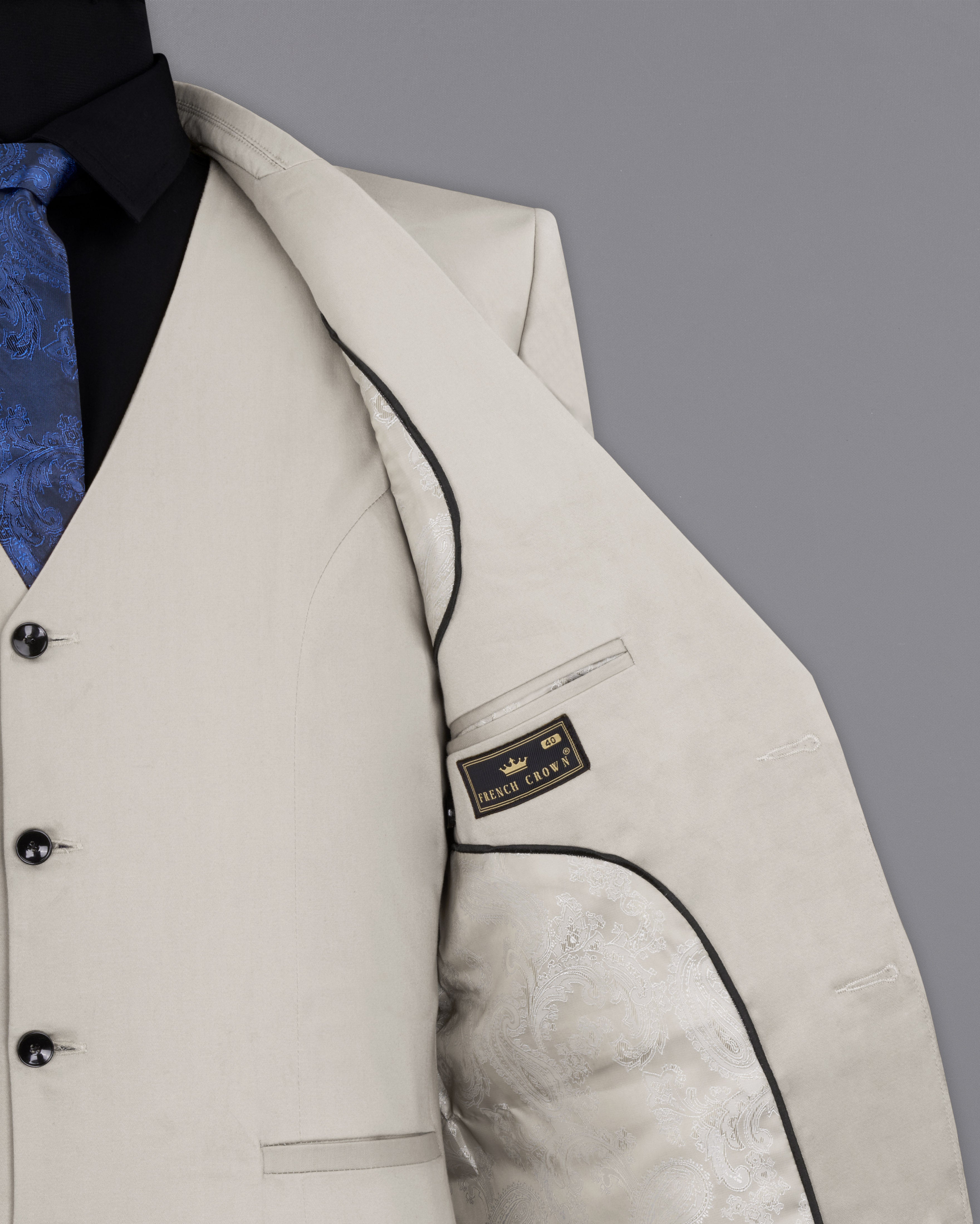 Sisal Light Gray Stretchable Premium Cotton traveler Blazer