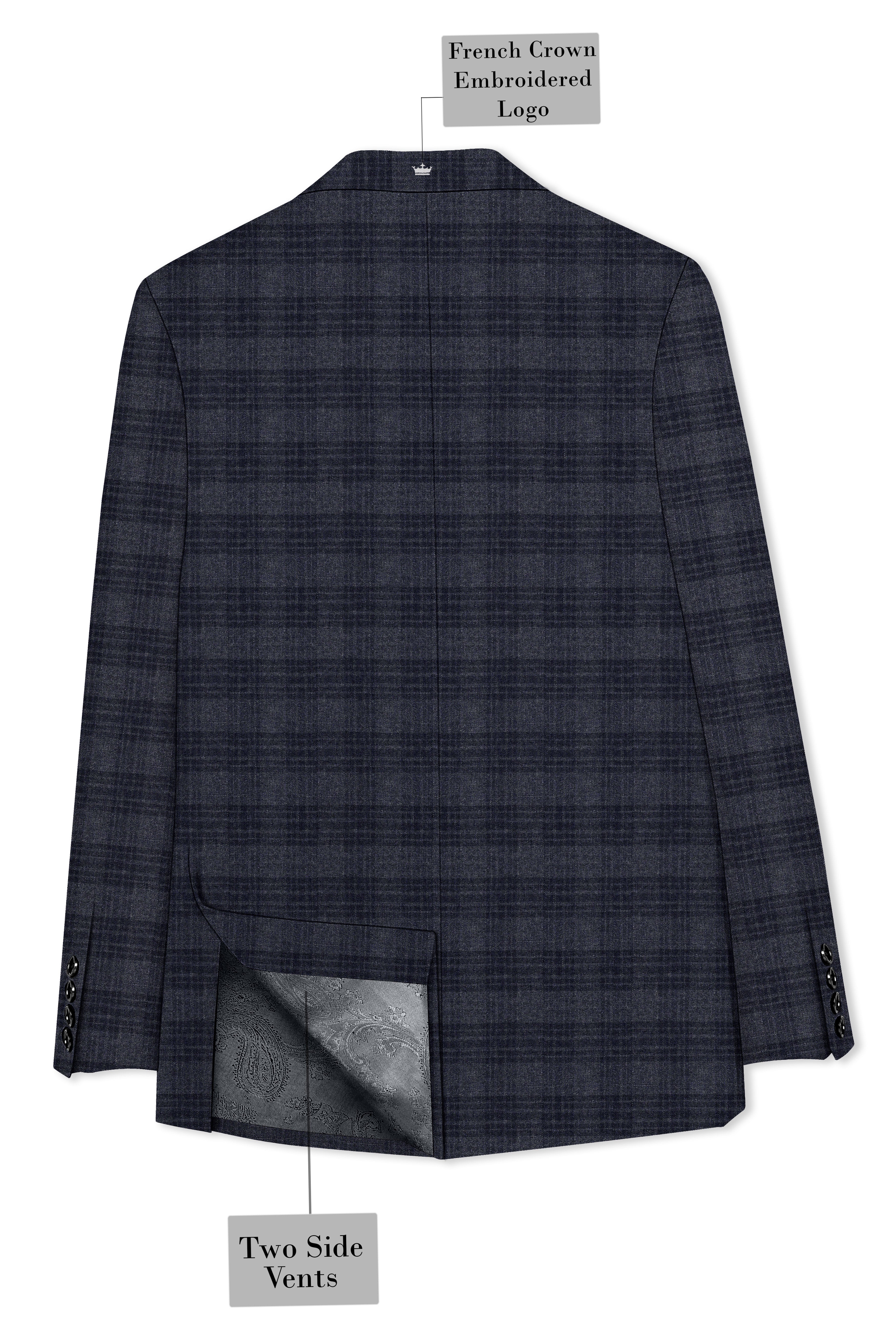 Tuna Gray Plaid Single-Breasted Blazer
