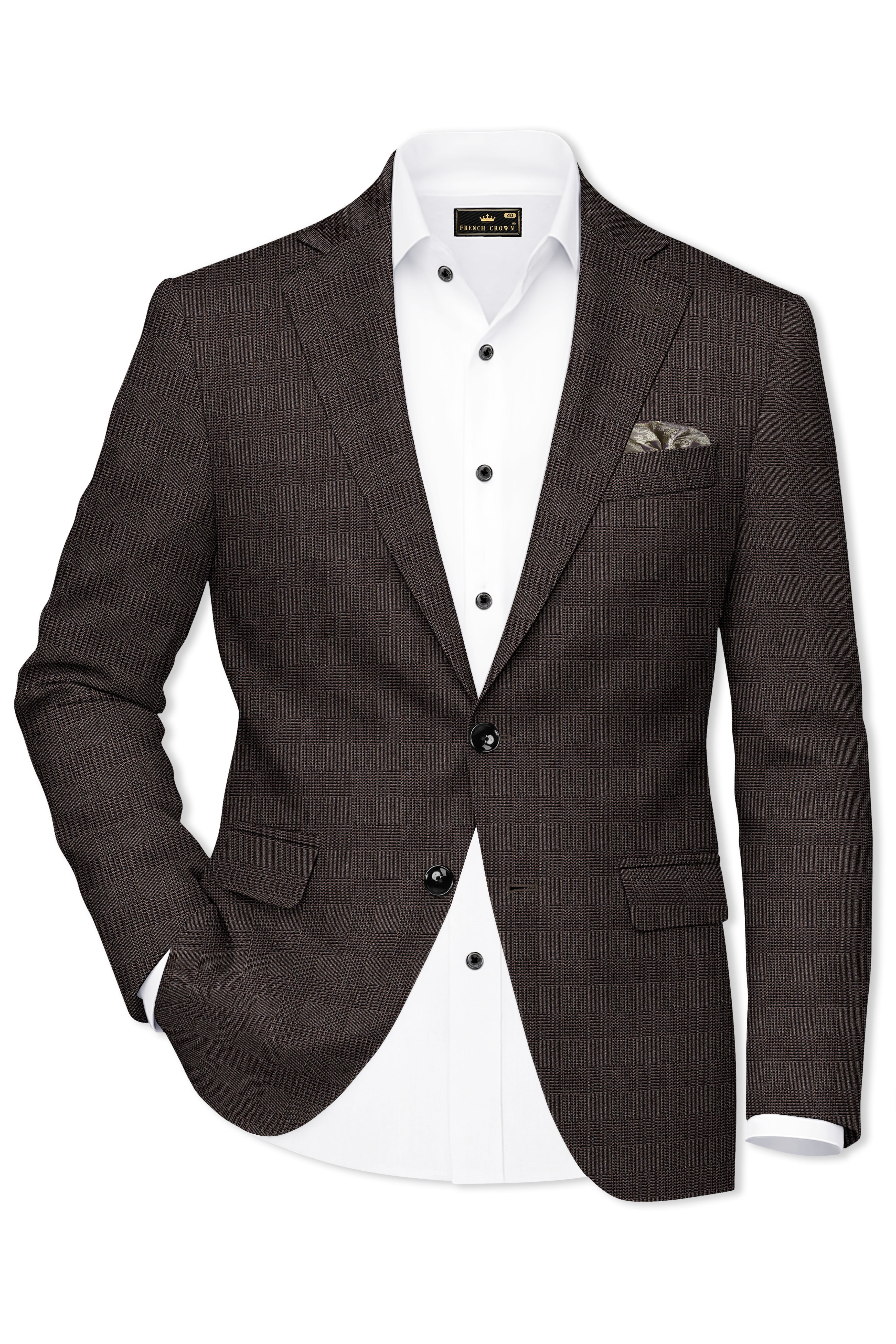 Taupe Coffee Brown Single-Breasted Blazer
