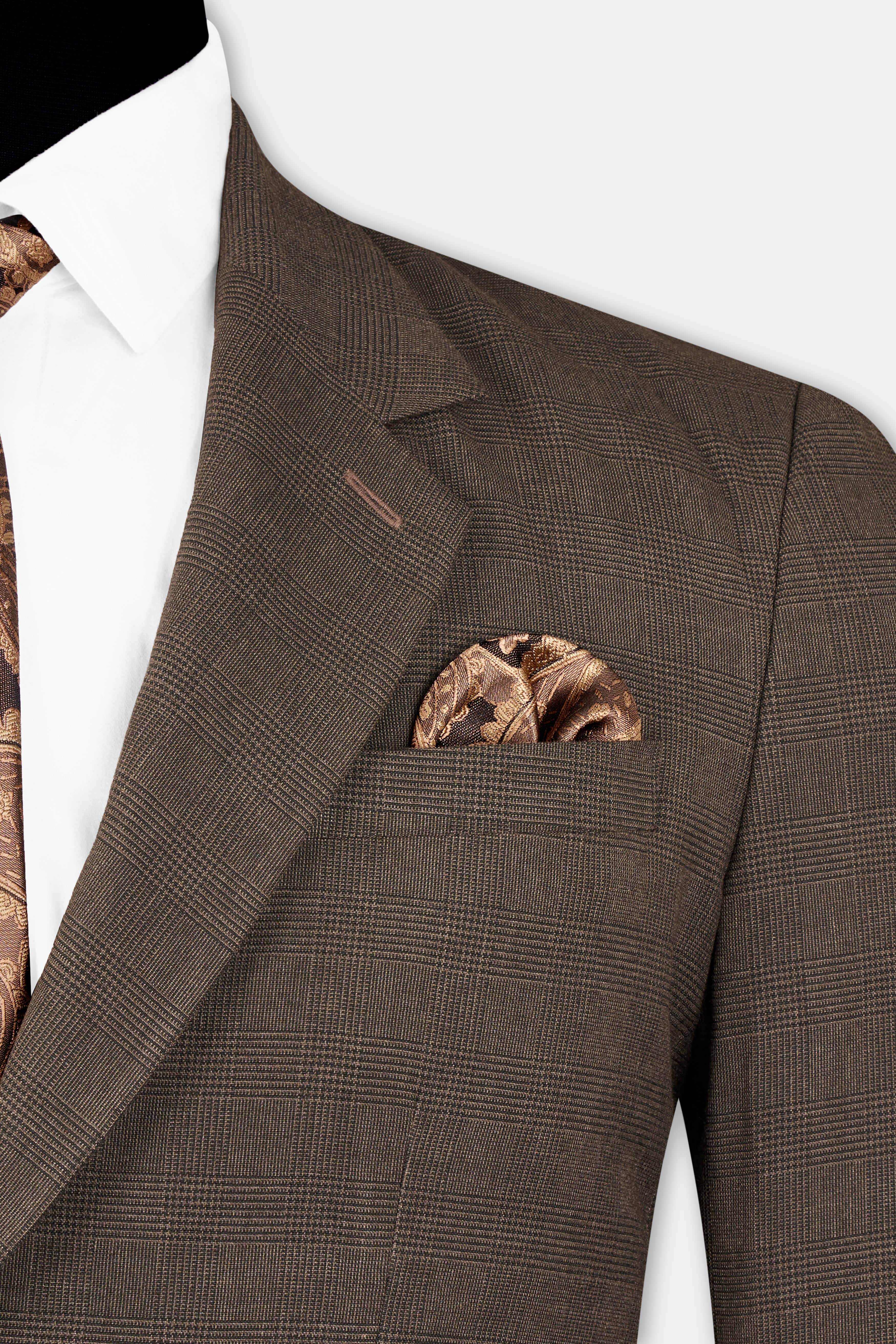 Taupe Coffee Brown Single-Breasted Blazer BL2703-SB-36, BL2703-SB-38, BL2703-SB-40, BL2703-SB-42, BL2703-SB-44, BL2703-SB-46, BL2703-SB-48, BL2703-SB-50, BL2703-SB-52, BL2703-SB-54, BL2703-SB-56, BL2703-SB-58, BL2703-SB-60