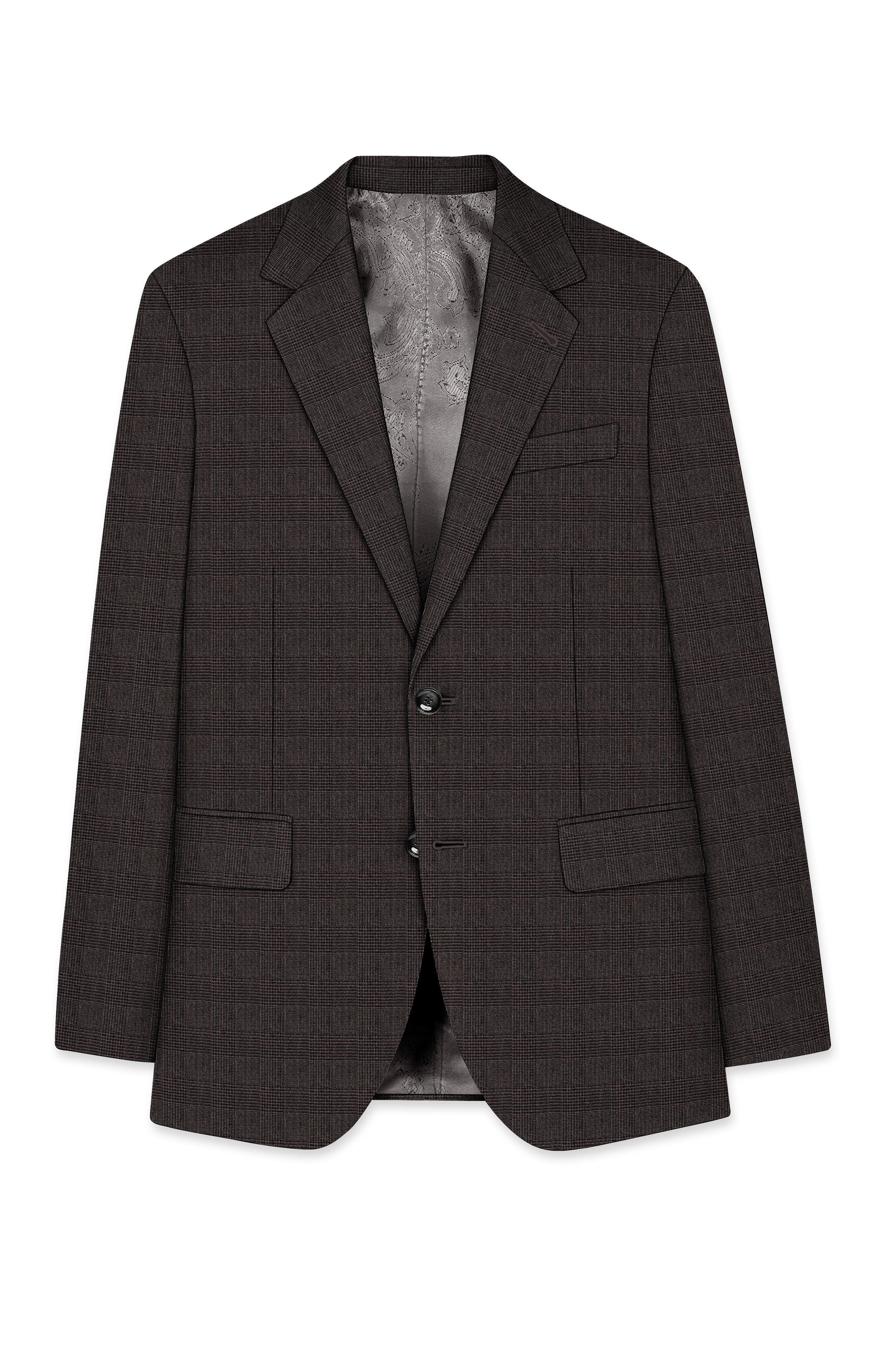 Taupe Coffee Brown Single-Breasted Blazer