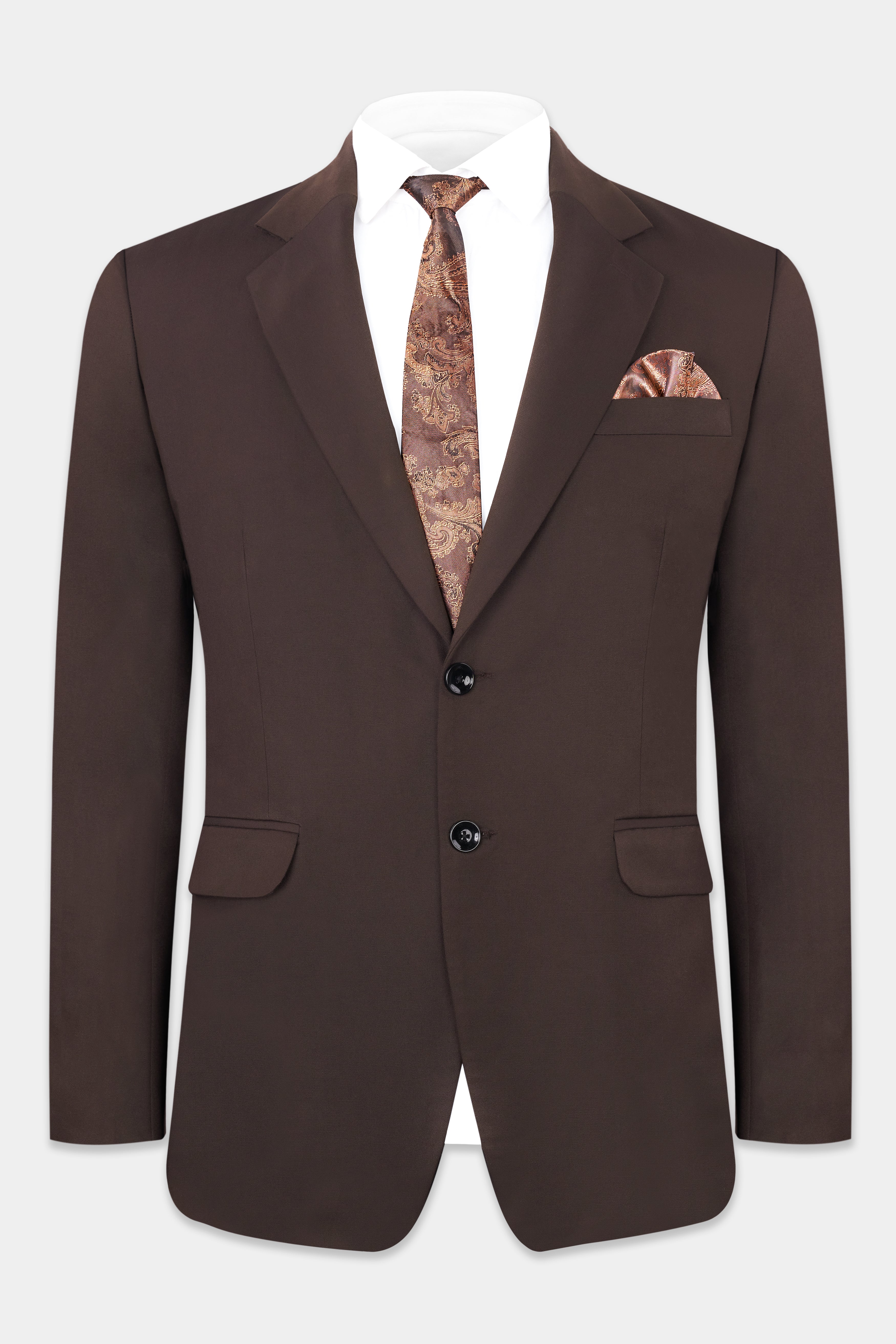 Woody Dark Brown Single Breasted Blazer