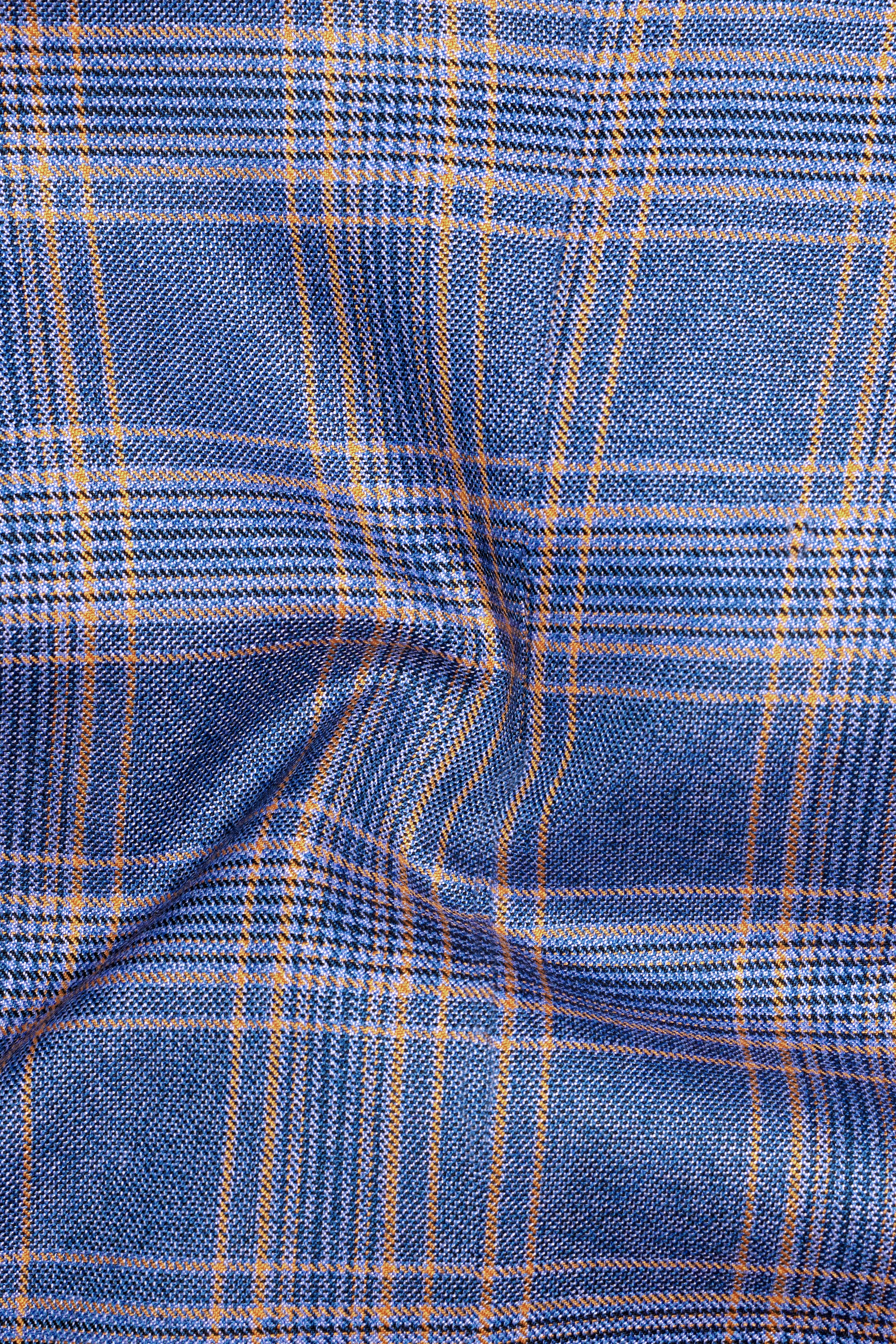 Waikawa Blue Plaid Single Breasted Wool Rich Blazer