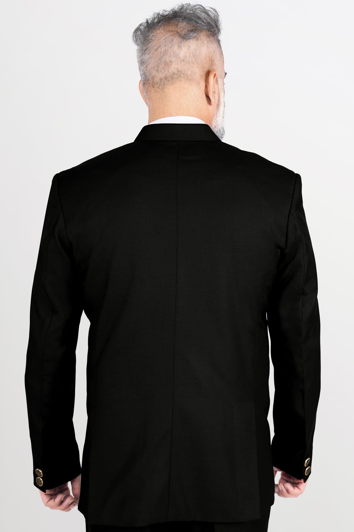 Jade Black Wool Rich Bandhgala Blazer