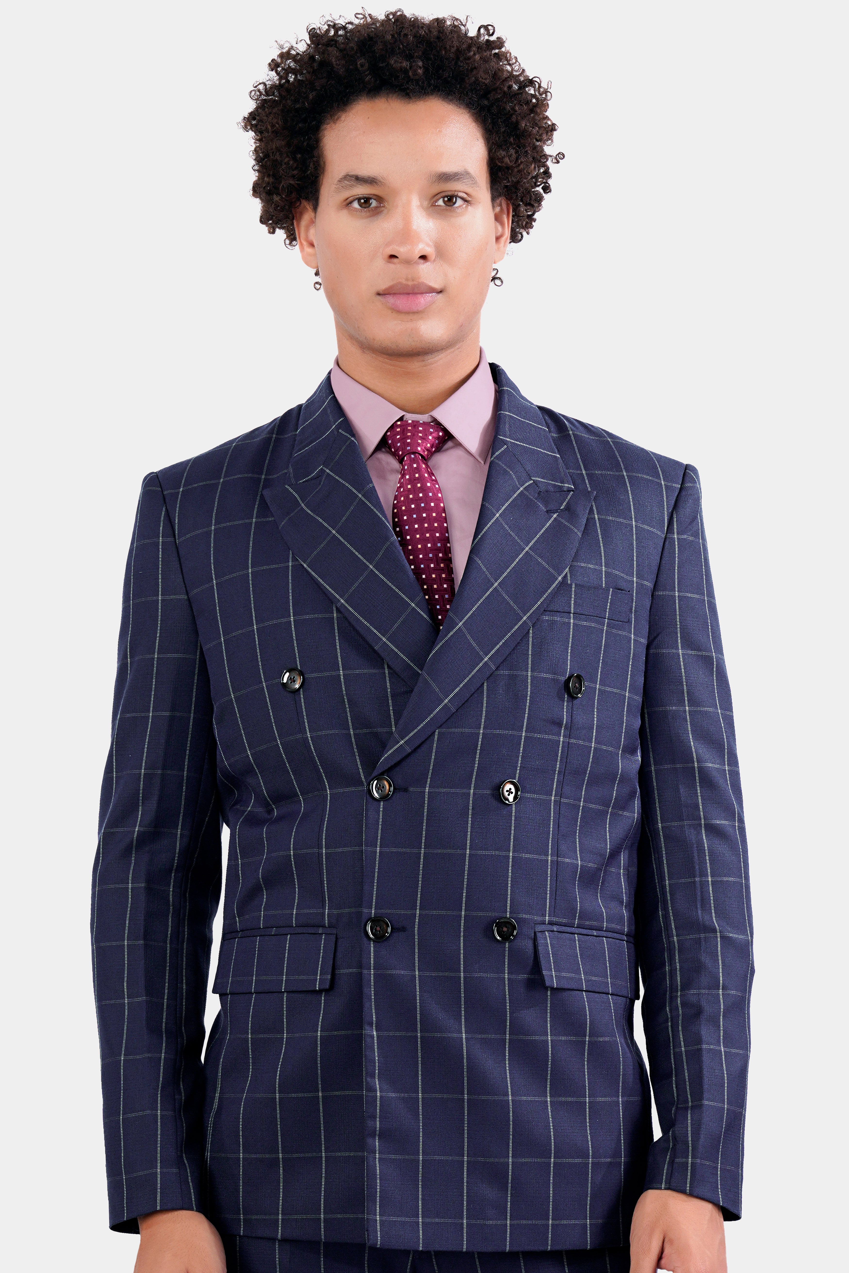 Admiral Blue Windowpane Wool Rich Double Breasted Blazer BL2904-DB-36, BL2904-DB-38, BL2904-DB-40, BL2904-DB-42, BL2904-DB-44, BL2904-DB-46, BL2904-DB-48, BL2904-DB-50, BL2904-DB-52, BL2904-DB-54, BL2904-DB-56, BL2904-DB-58, BL2904-DB-60