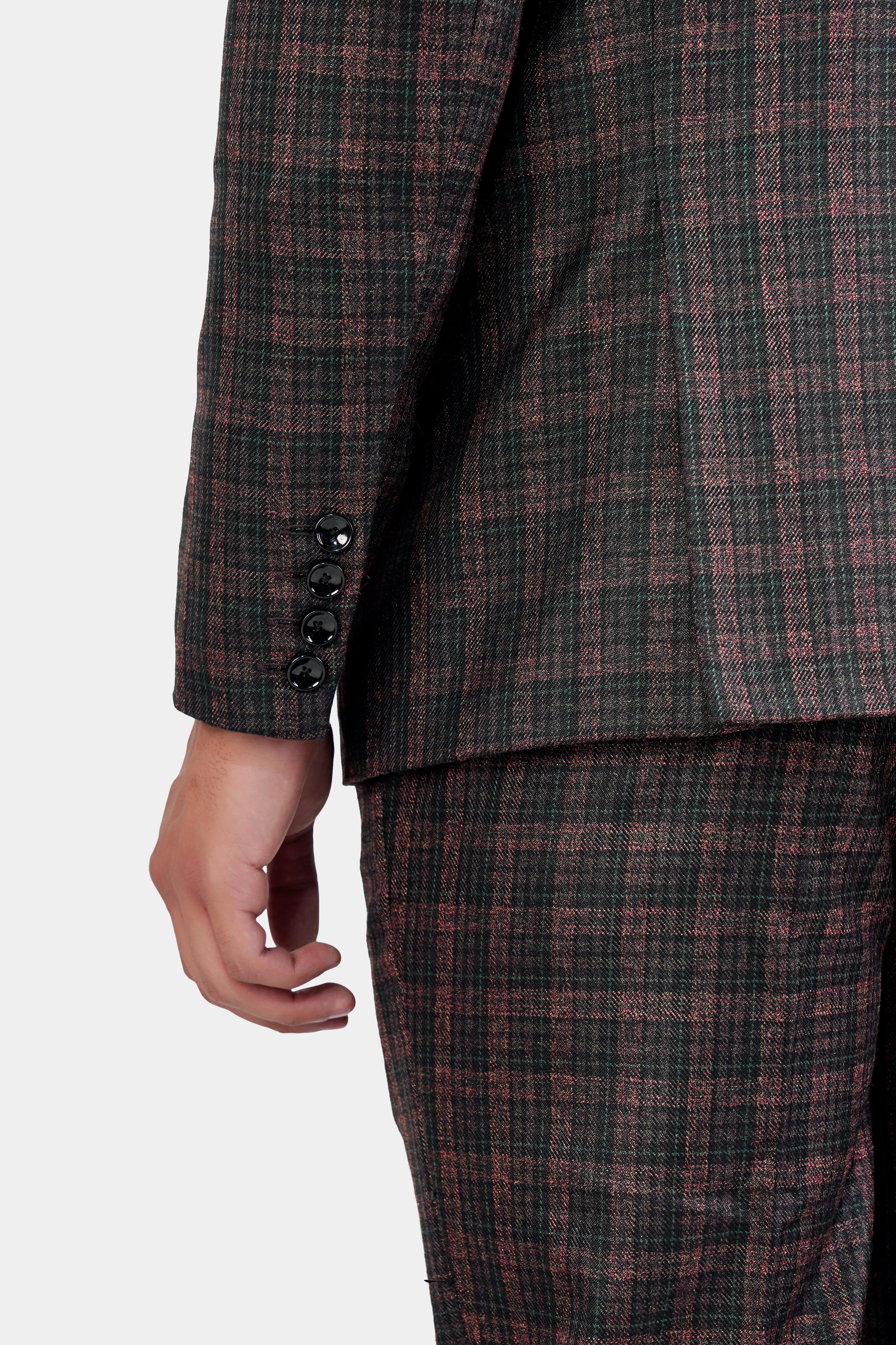 Bole Brown with Ebony Clay Black Plaid Wool Rich Blazer BL2914-SB-36, BL2914-SB-38, BL2914-SB-40, BL2914-SB-42, BL2914-SB-44, BL2914-SB-46, BL2914-SB-48, BL2914-SB-50, BL2914-SB-52, BL2914-SB-54, BL2914-SB-56, BL2914-SB-58, BL2914-SB-60