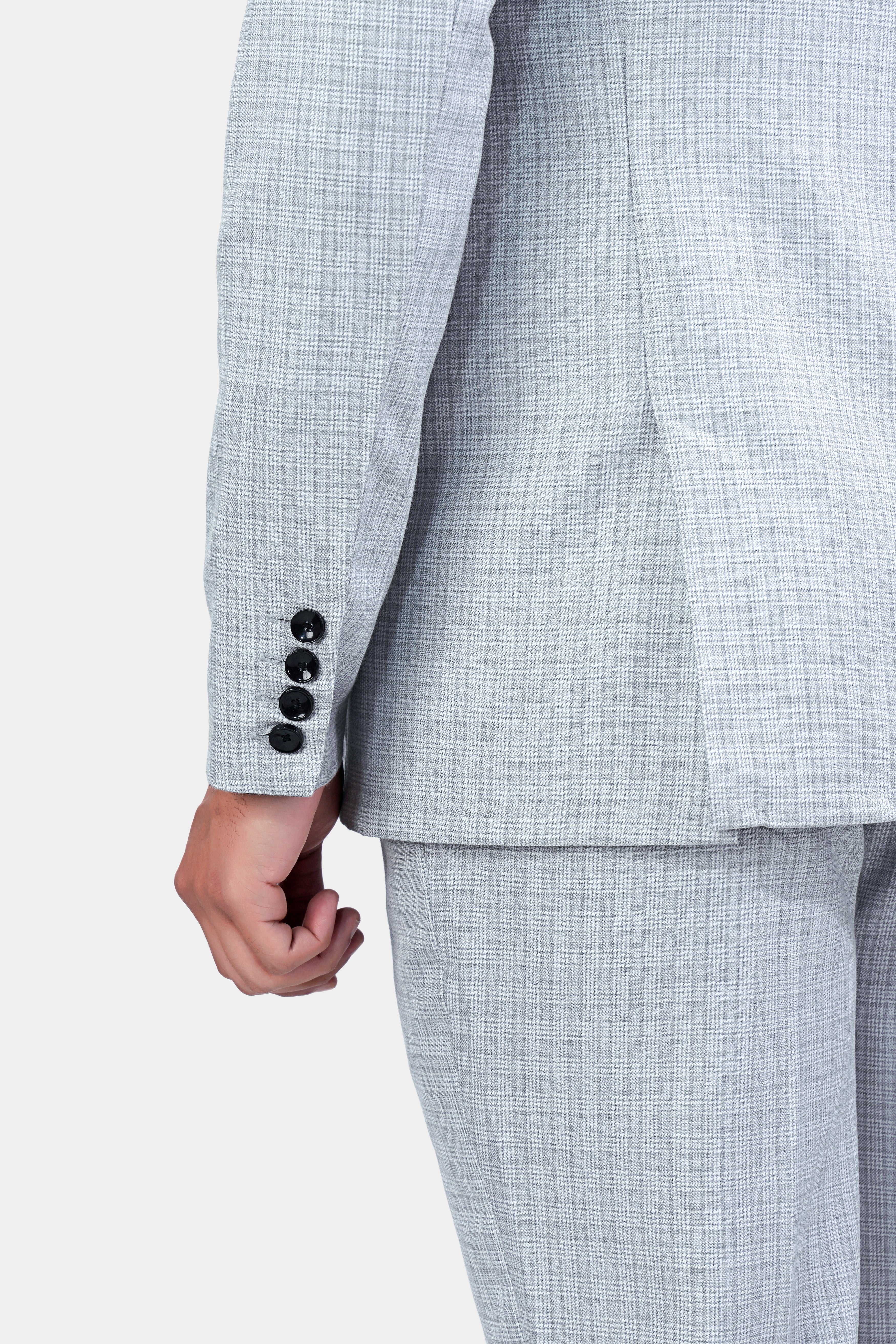 Tiara Gray Checkered with Embroidered Wool Rich Designer Blazer BL2929-SB-PP-D58-36, BL2929-SB-PP-D58-38, BL2929-SB-PP-D58-40, BL2929-SB-PP-D58-42, BL2929-SB-PP-D58-44, BL2929-SB-PP-D58-46, BL2929-SB-PP-D58-48, BL2929-SB-PP-D58-50, BL2929-SB-PP-D58-52, BL2929-SB-PP-D58-54, BL2929-SB-PP-D58-56, BL2929-SB-PP-D58-58, BL2929-SB-PP-D58-60