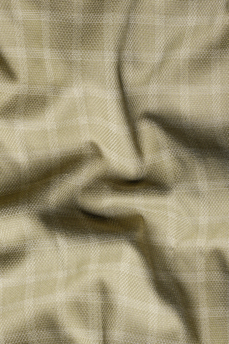 Sandrift Brown Checkered Wool Rich Single Breasted Blazer