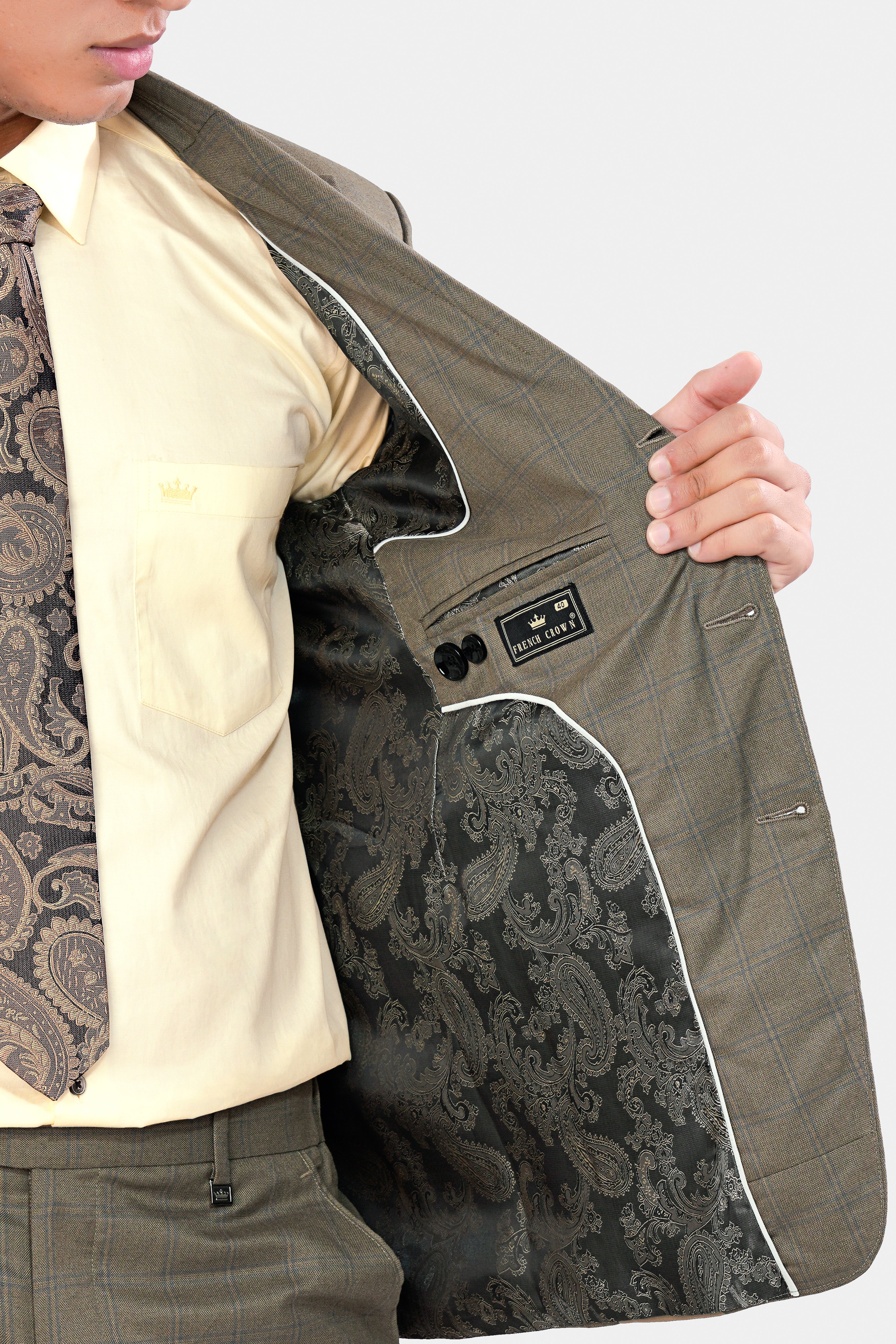 Makara Brown Checkered and Tortilla Brown Wool Rich Designer Blazer BL2936-SB-D48-36, BL2936-SB-D48-38, BL2936-SB-D48-40, BL2936-SB-D48-42, BL2936-SB-D48-44, BL2936-SB-D48-46, BL2936-SB-D48-48, BL2936-SB-D48-50, BL2936-SB-D48-52, BL2936-SB-D48-54, BL2936-SB-D48-56, BL2936-SB-D48-58, BL2936-SB-D48-60