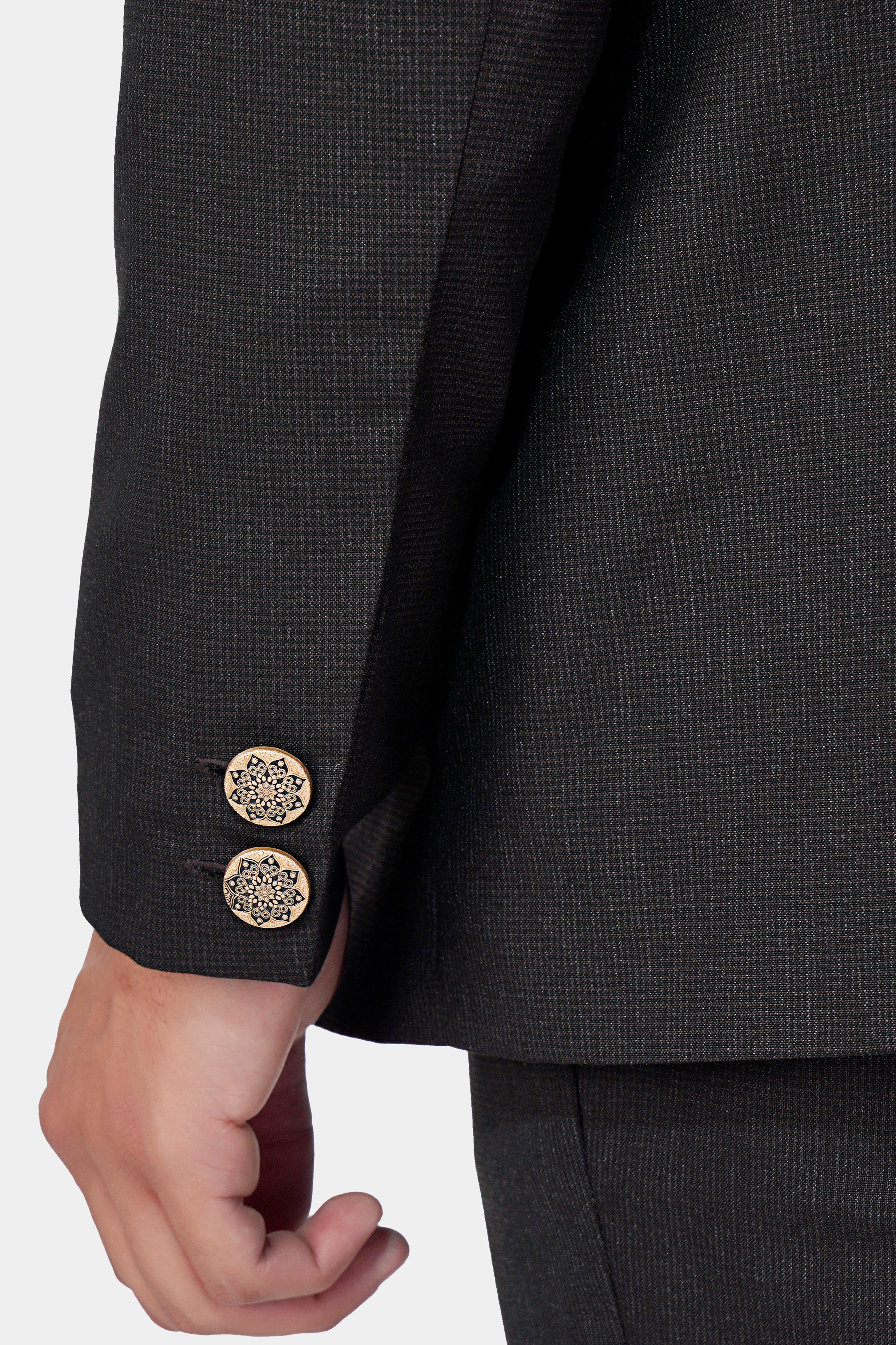 Zeus Black Wool Rich Cross Buttoned Bandhgala Blazer BL2950-CBG-36, BL2950-CBG-38, BL2950-CBG-40, BL2950-CBG-42, BL2950-CBG-44, BL2950-CBG-46, BL2950-CBG-48, BL2950-CBG-50, BL2950-CBG-52, BL2950-CBG-54, BL2950-CBG-56, BL2950-CBG-58, BL2950-CBG-60