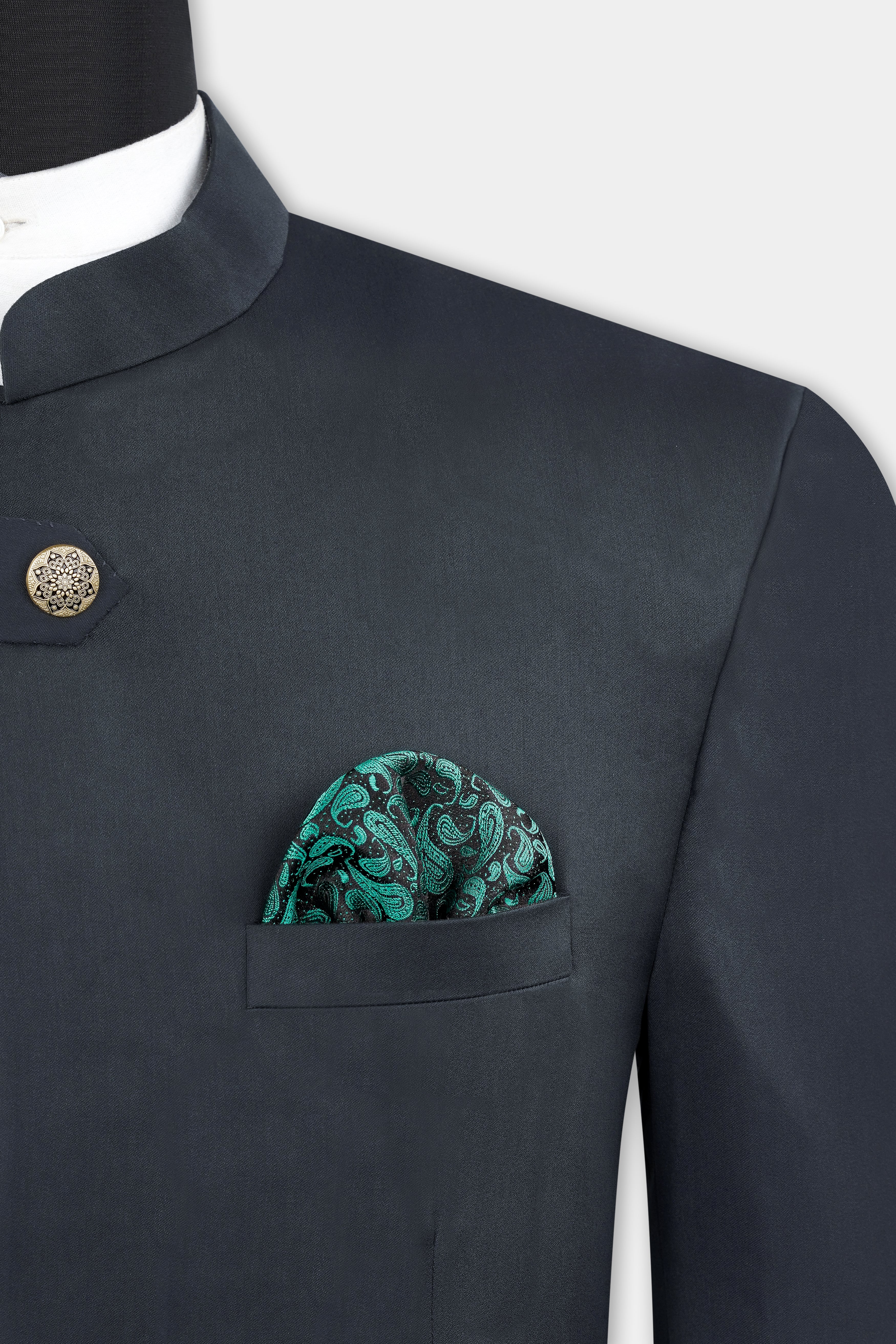 Spruce Gray Wool Rich Bandhgala Designer Blazer BL2981-BG-D16-36, BL2981-BG-D16-38, BL2981-BG-D16-40, BL2981-BG-D16-42, BL2981-BG-D16-44, BL2981-BG-D16-46, BL2981-BG-D16-48, BL2981-BG-D16-50, BL2981-BG-D16-52, BL2981-BG-D16-54, BL2981-BG-D16-56, BL2981-BG-D16-58, BL2981-BG-D16-60