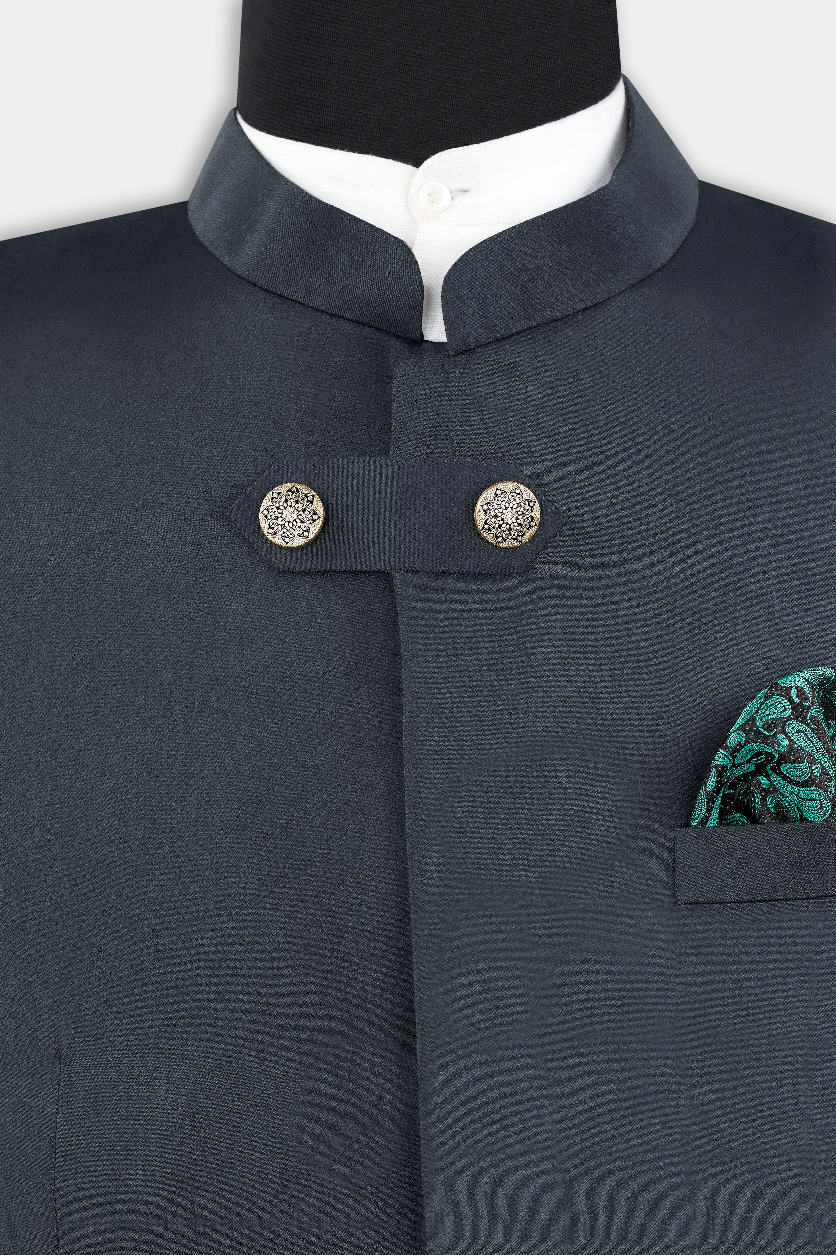 Spruce Gray Wool Rich Bandhgala Designer Blazer BL2981-BG-D16-36, BL2981-BG-D16-38, BL2981-BG-D16-40, BL2981-BG-D16-42, BL2981-BG-D16-44, BL2981-BG-D16-46, BL2981-BG-D16-48, BL2981-BG-D16-50, BL2981-BG-D16-52, BL2981-BG-D16-54, BL2981-BG-D16-56, BL2981-BG-D16-58, BL2981-BG-D16-60