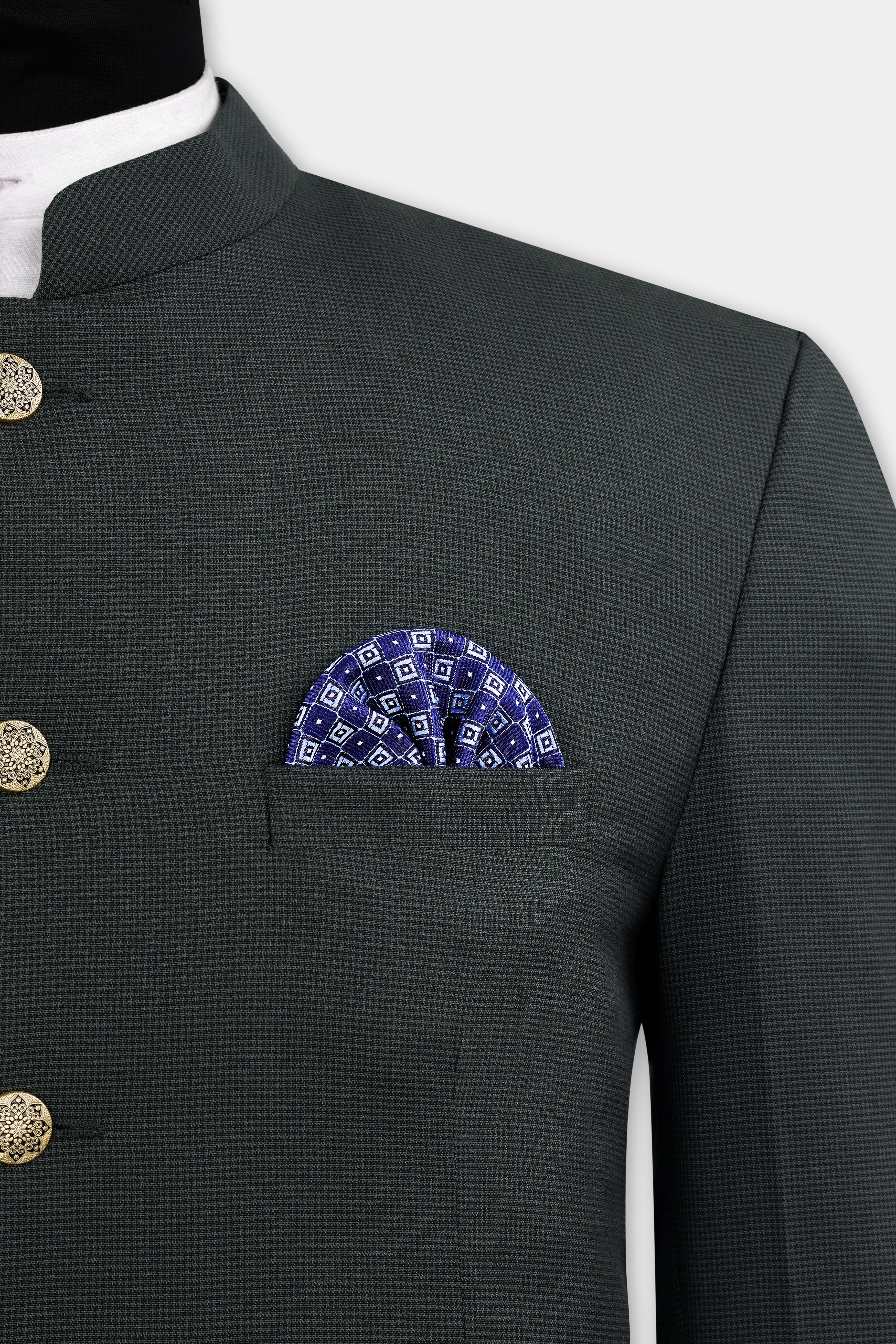 Gunmetal Gray Wool Rich Bandhgala Blazer BL2982-BG-36, BL2982-BG-38, BL2982-BG-40, BL2982-BG-42, BL2982-BG-44, BL2982-BG-46, BL2982-BG-48, BL2982-BG-50, BL2982-BG-52, BL2982-BG-54, BL2982-BG-56, BL2982-BG-58, BL2982-BG-60