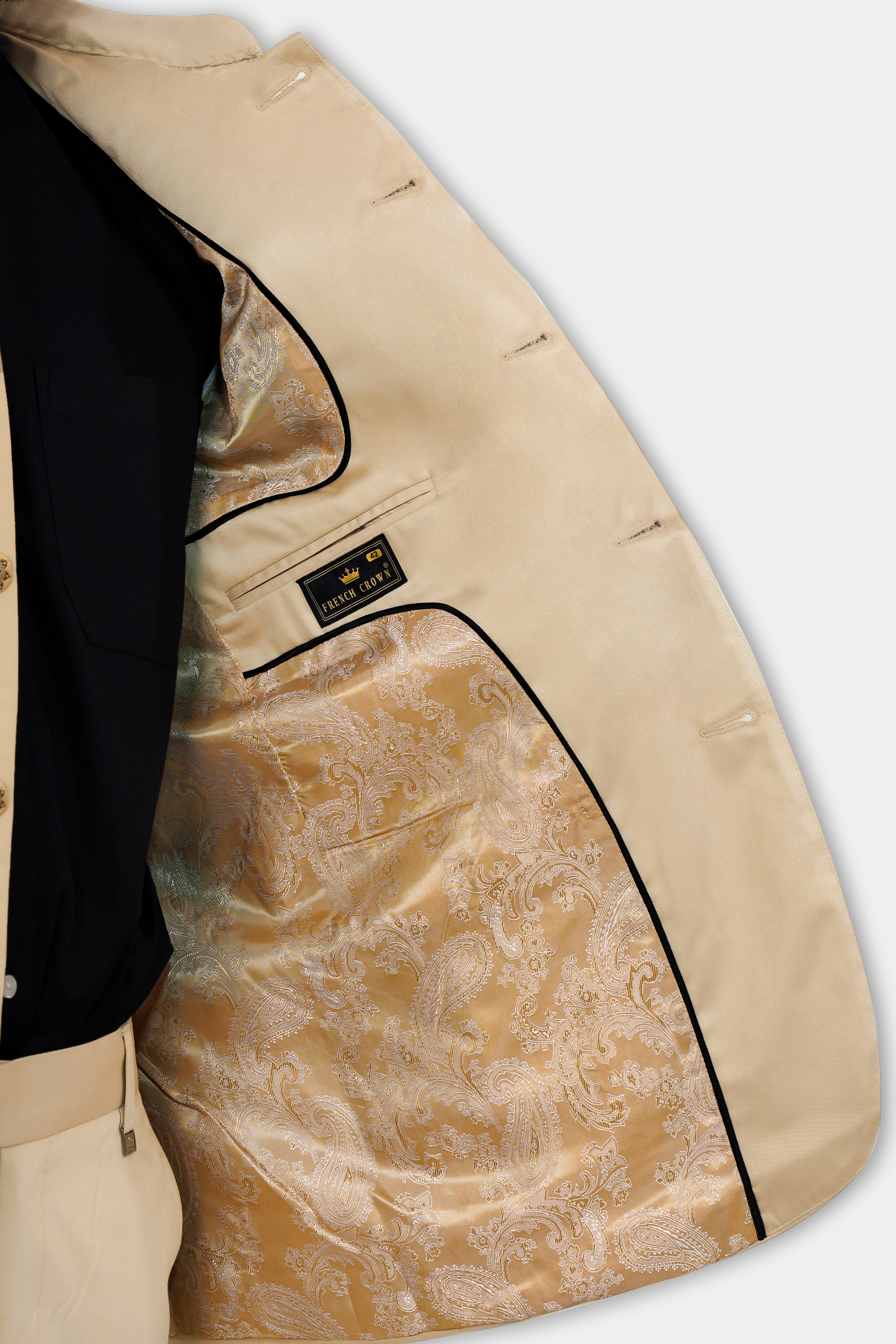 Ivory Cream Wool Rich Bandhgala Designer Blazer BL2991-BG-D41-36, BL2991-BG-D41-38, BL2991-BG-D41-40, BL2991-BG-D41-42, BL2991-BG-D41-44, BL2991-BG-D41-46, BL2991-BG-D41-48, BL2991-BG-D41-50, BL2991-BG-D41-52, BL2991-BG-D41-54, BL2991-BG-D41-56, BL2991-BG-D41-58, BL2991-BG-D41-60