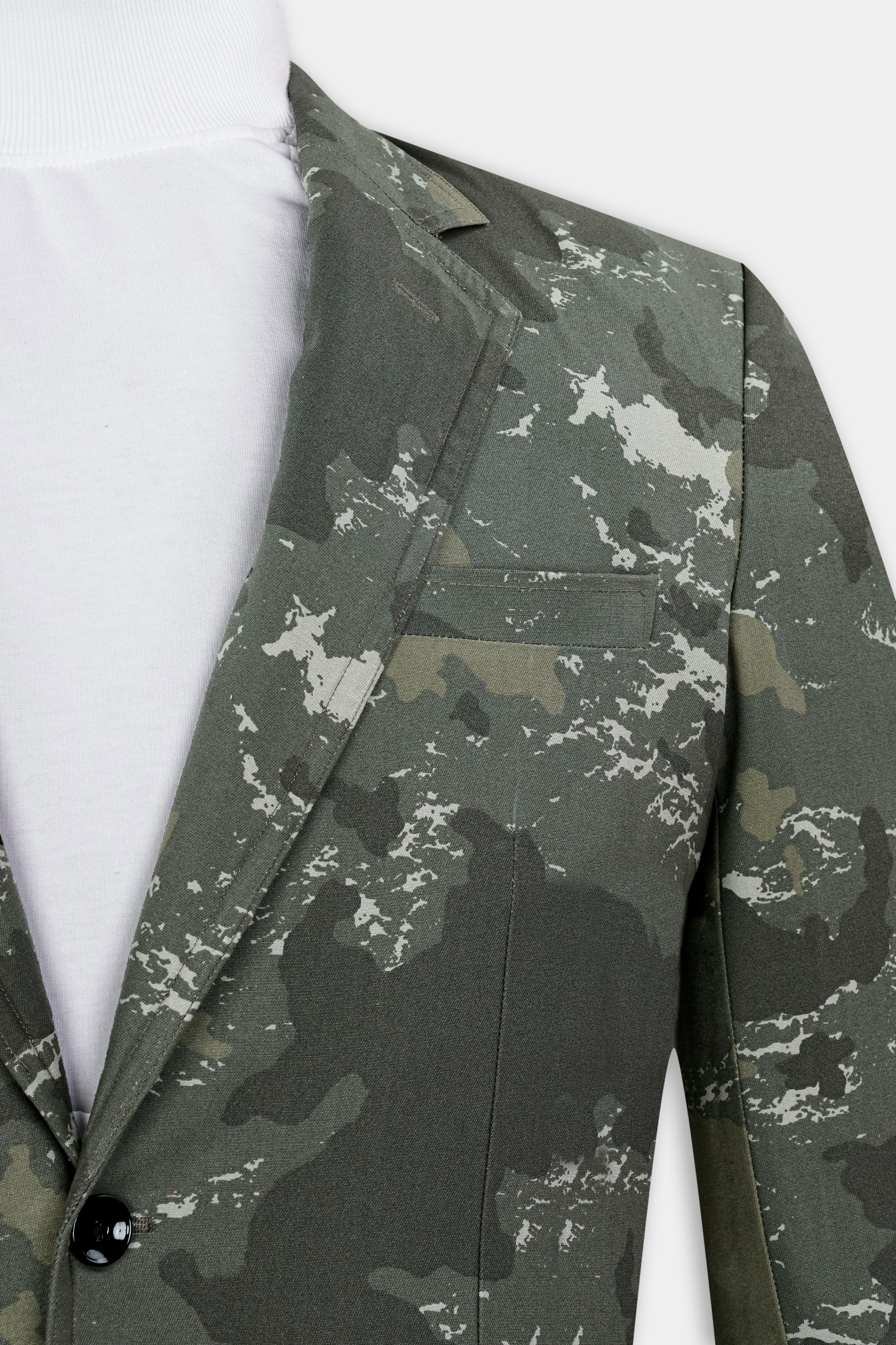 Flint Green with Fuscous Green Camouflage Premium Cotton Blazer BL3017-SB-D110-36, BL3017-SB-D110-38, BL3017-SB-D110-40, BL3017-SB-D110-42, BL3017-SB-D110-44, BL3017-SB-D110-46, BL3017-SB-D110-48, BL3017-SB-D110-50, BL3017-SB-D110-52, BL3017-SB-D110-54, BL3017-SB-D110-56, BL3017-SB-D110-58, BL3017-SB-D110-60