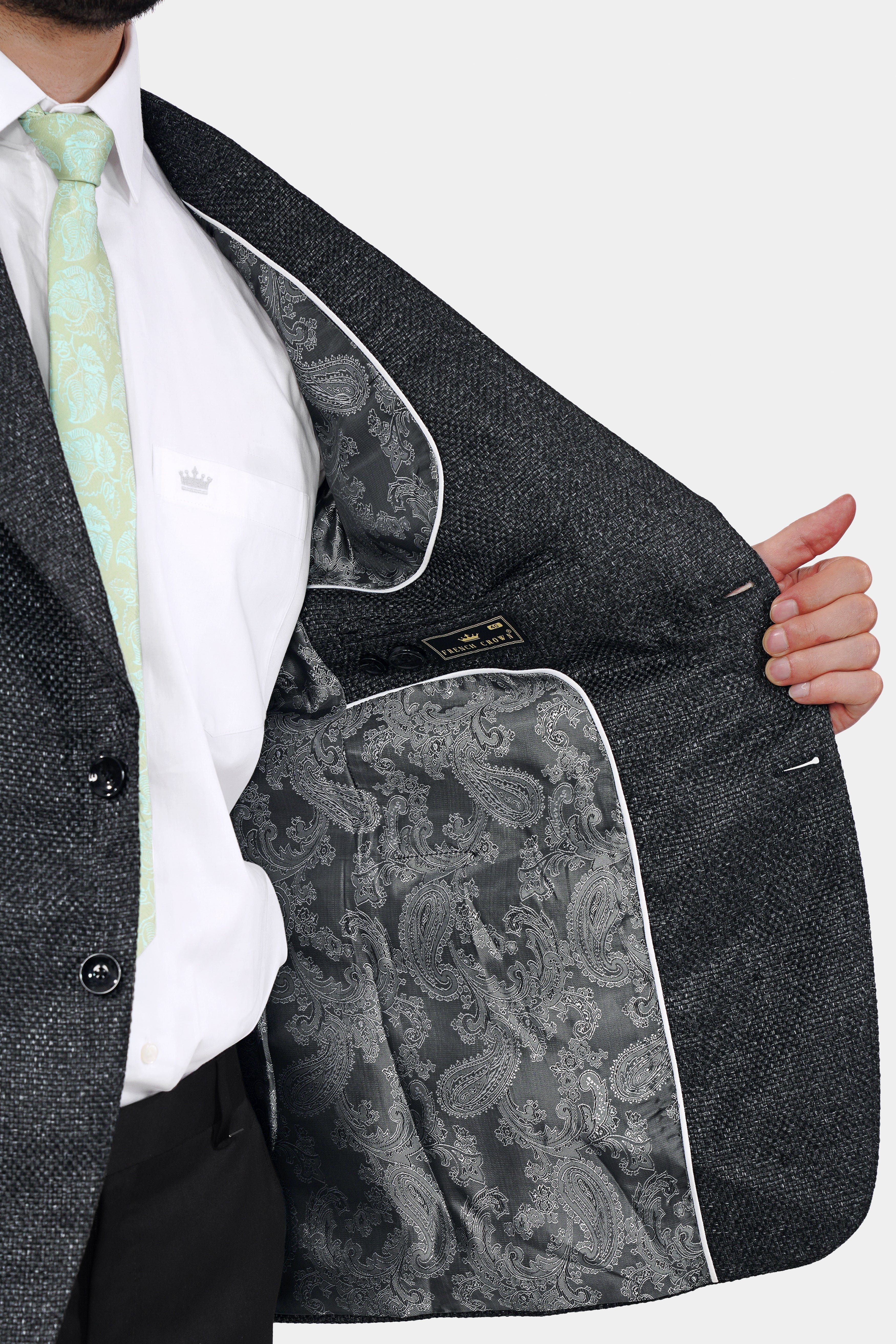 Arsenic Gray Woolrich Single Breasted Blazer BL3030-SB-36, BL3030-SB-38, BL3030-SB-40, BL3030-SB-42, BL3030-SB-44, BL3030-SB-46, BL3030-SB-48, BL3030-SB-50, BL3030-SB-52, BL3030-SB-54, BL3030-SB-56, BL3030-SB-58, BL3030-SB-60