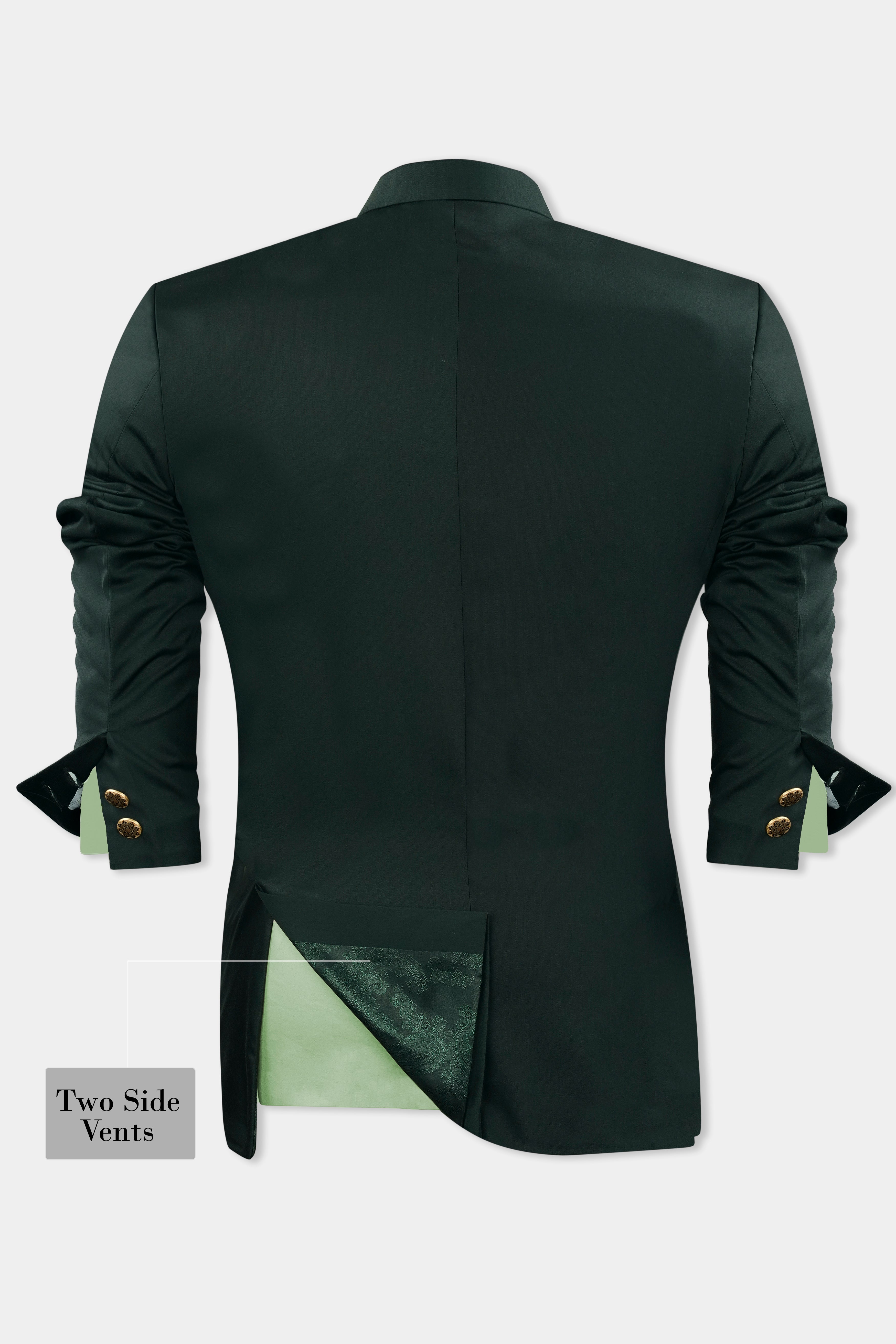 Dark Slate Green with Horizontal Stitched Wool Rich Bandhgala Designer Blazer BL3035-BG-D168-36, BL3035-BG-D168-38, BL3035-BG-D168-40, BL3035-BG-D168-42, BL3035-BG-D168-44, BL3035-BG-D168-46, BL3035-BG-D168-48, BL3035-BG-D168-50, BL3035-BG-D168-52, BL3035-BG-D168-54, BL3035-BG-D168-56, BL3035-BG-D168-58, BL3035-BG-D168-60