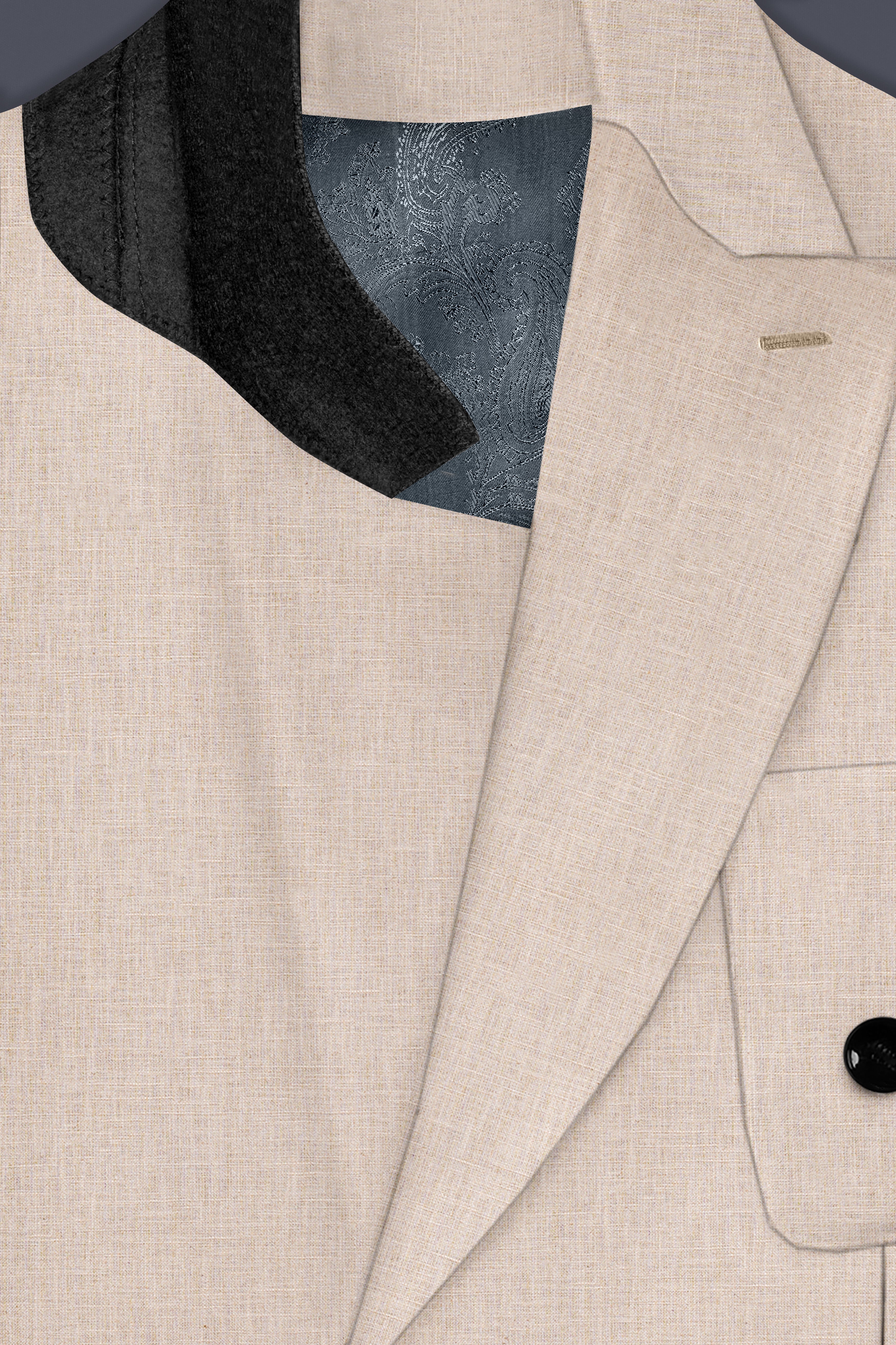 Cashmere Beige Premium Luxurious Linen Double Breasted Sports Blazer