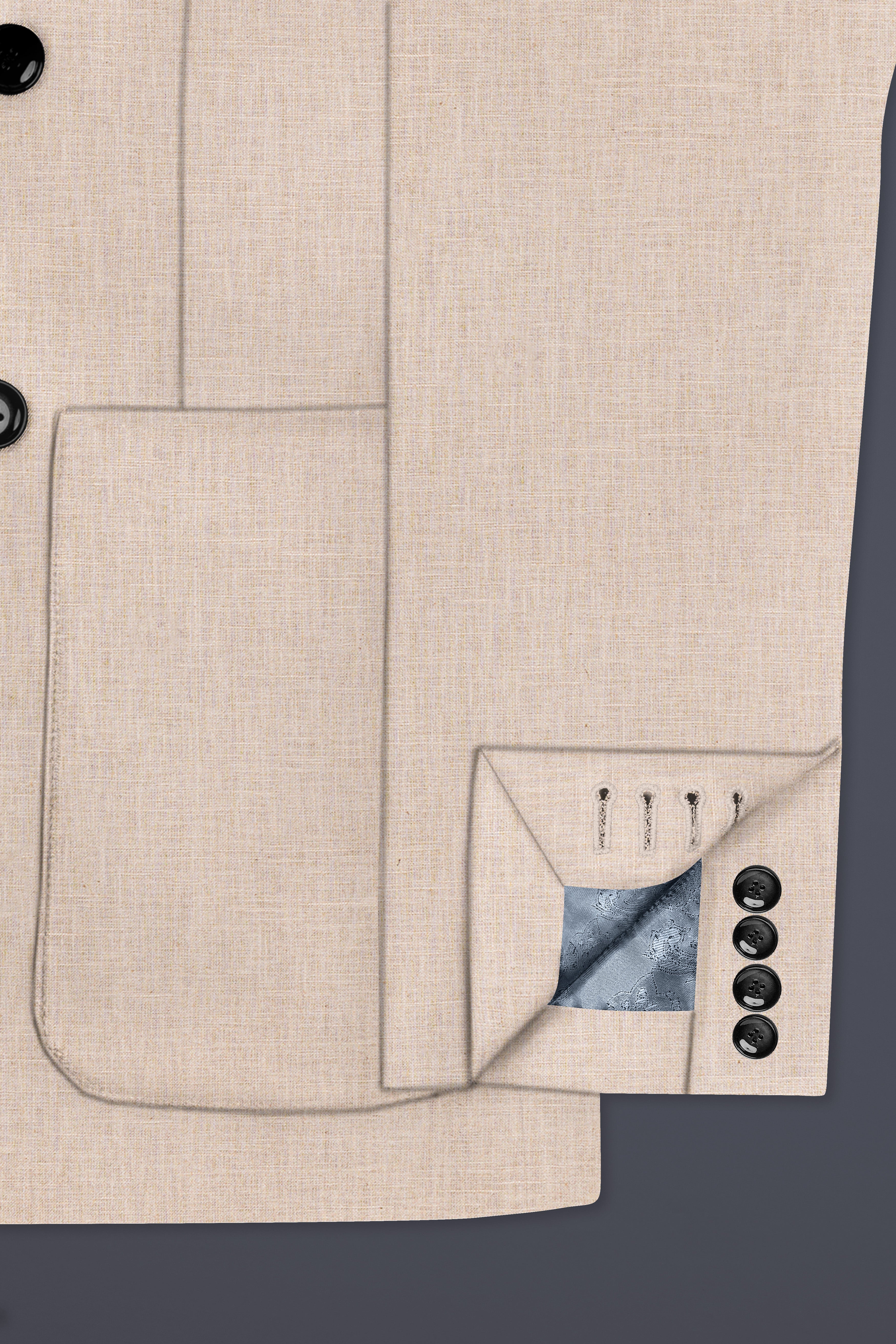 Cashmere Beige Premium Luxurious Linen Double Breasted Sports Blazer