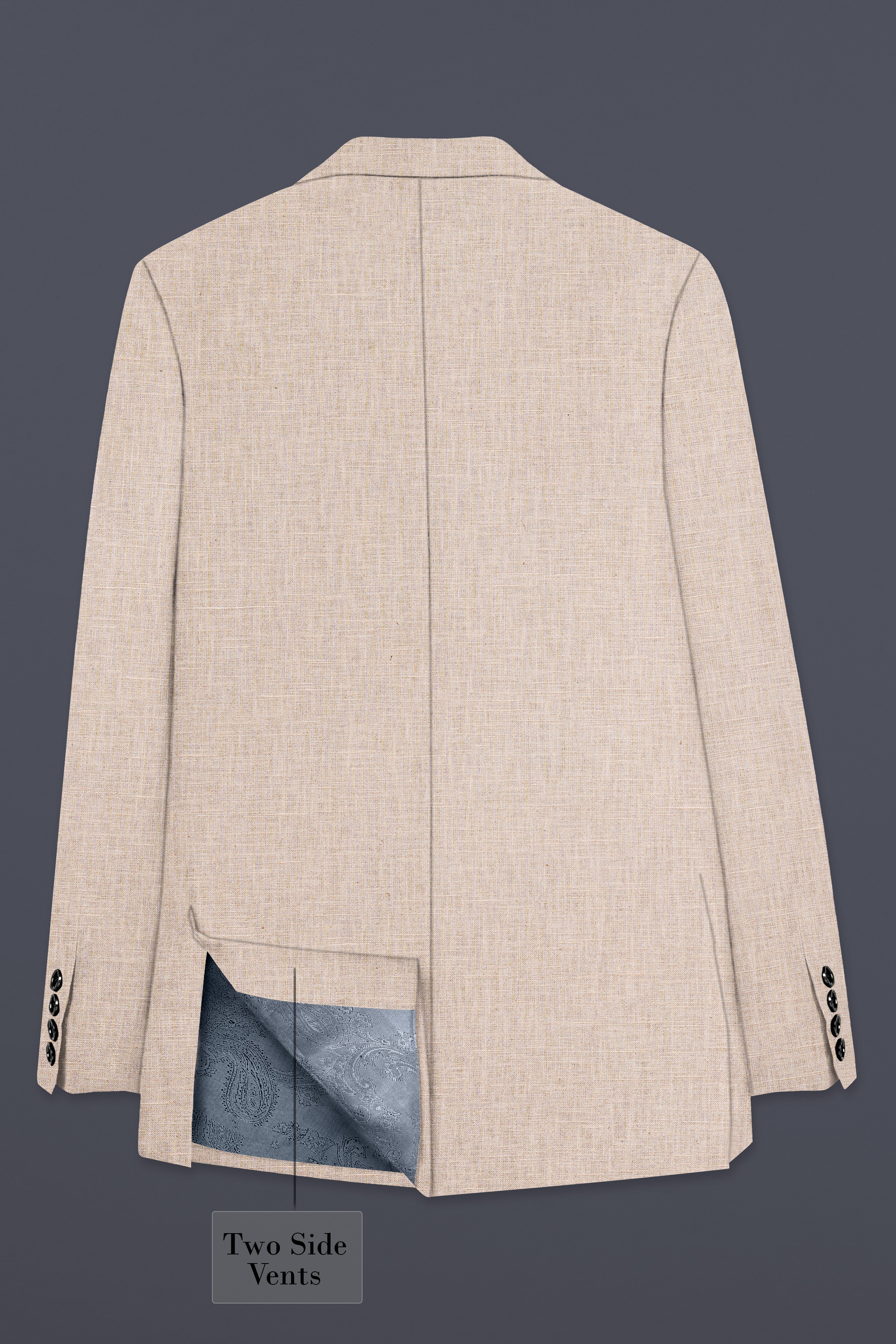 Cashmere Beige Premium Luxurious Linen Double Breasted Sports Blazer