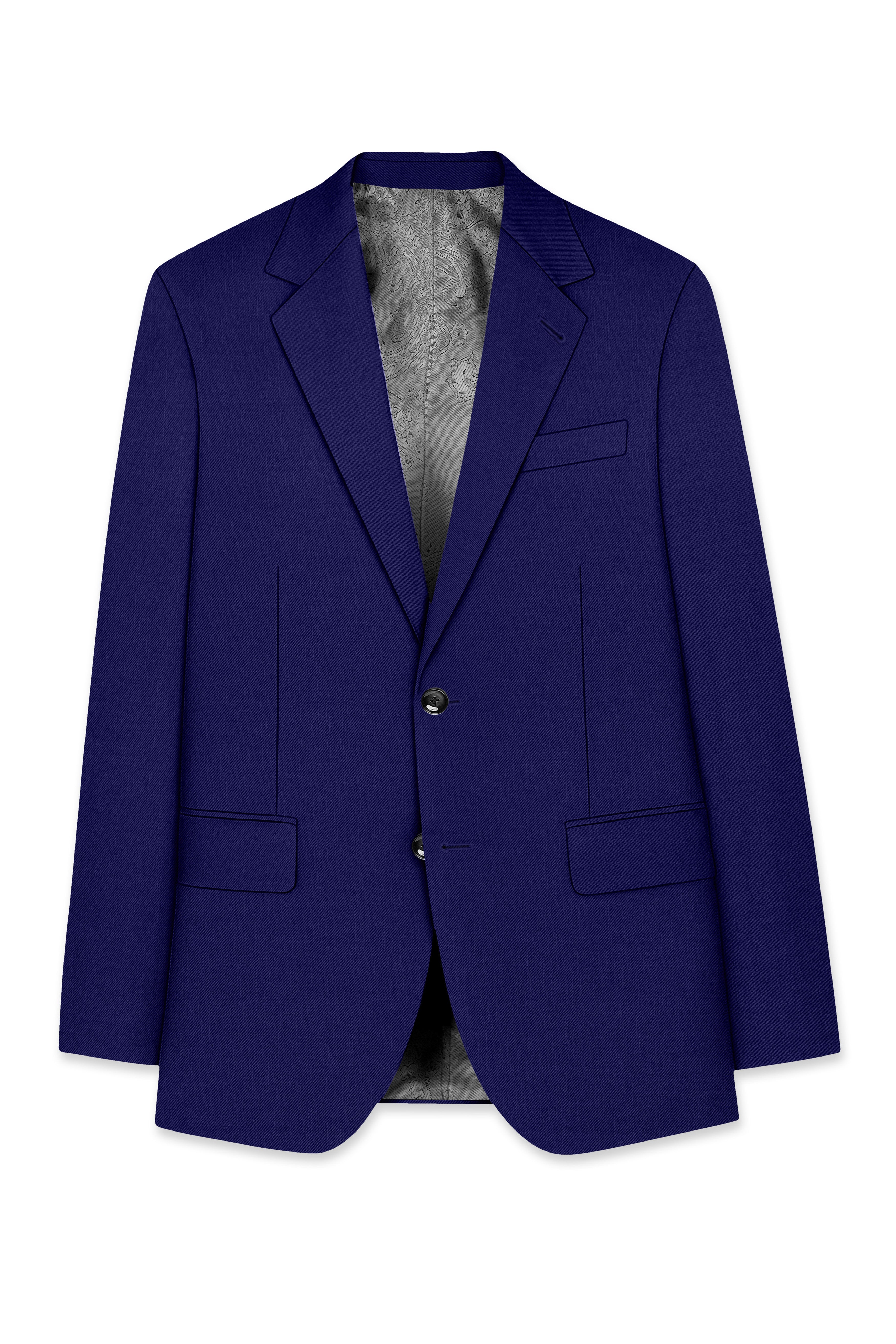 Admiral Blue Wool Rich Single Breasted Blazer