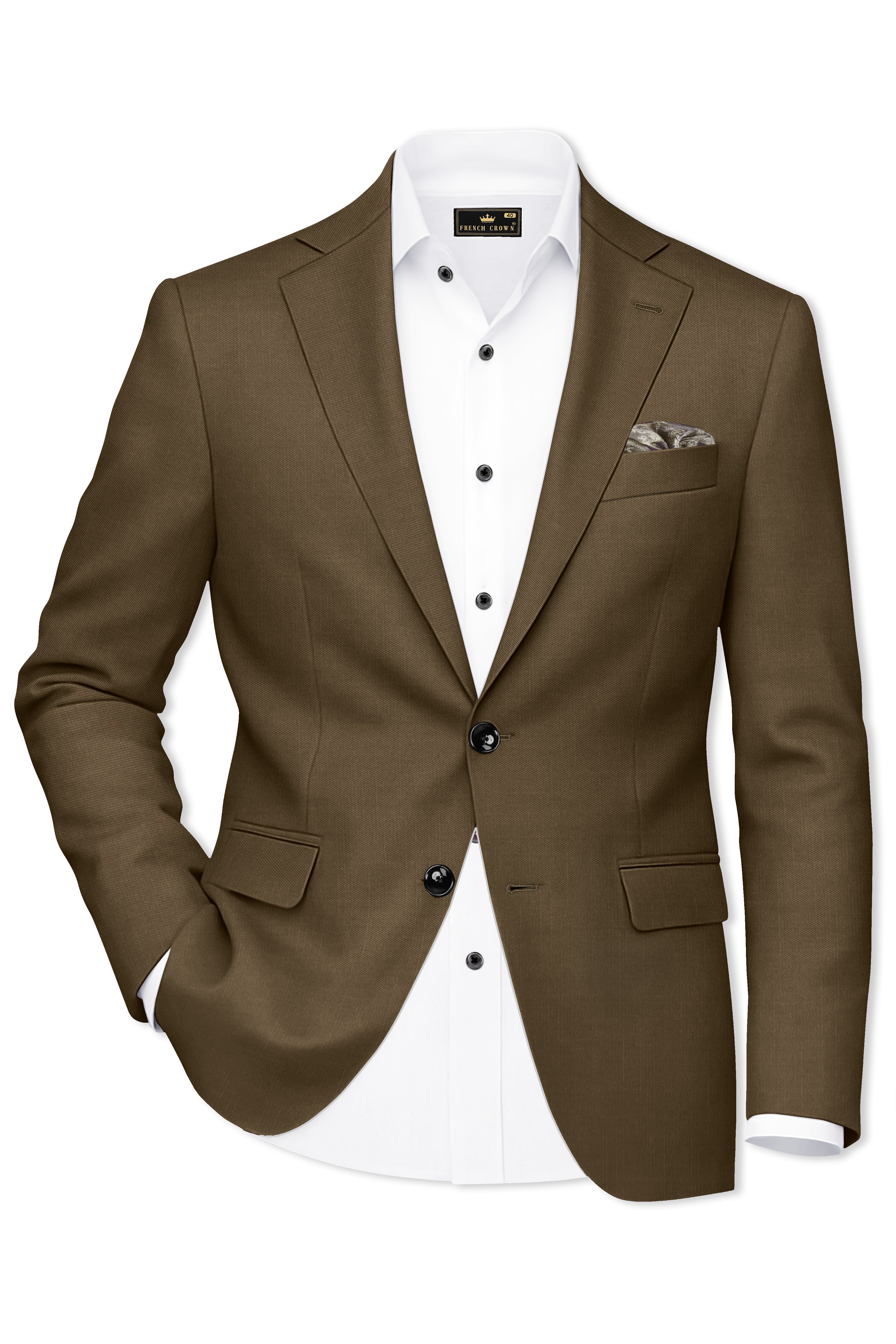 Tortilla Brown Wool Rich Single Breasted Blazer