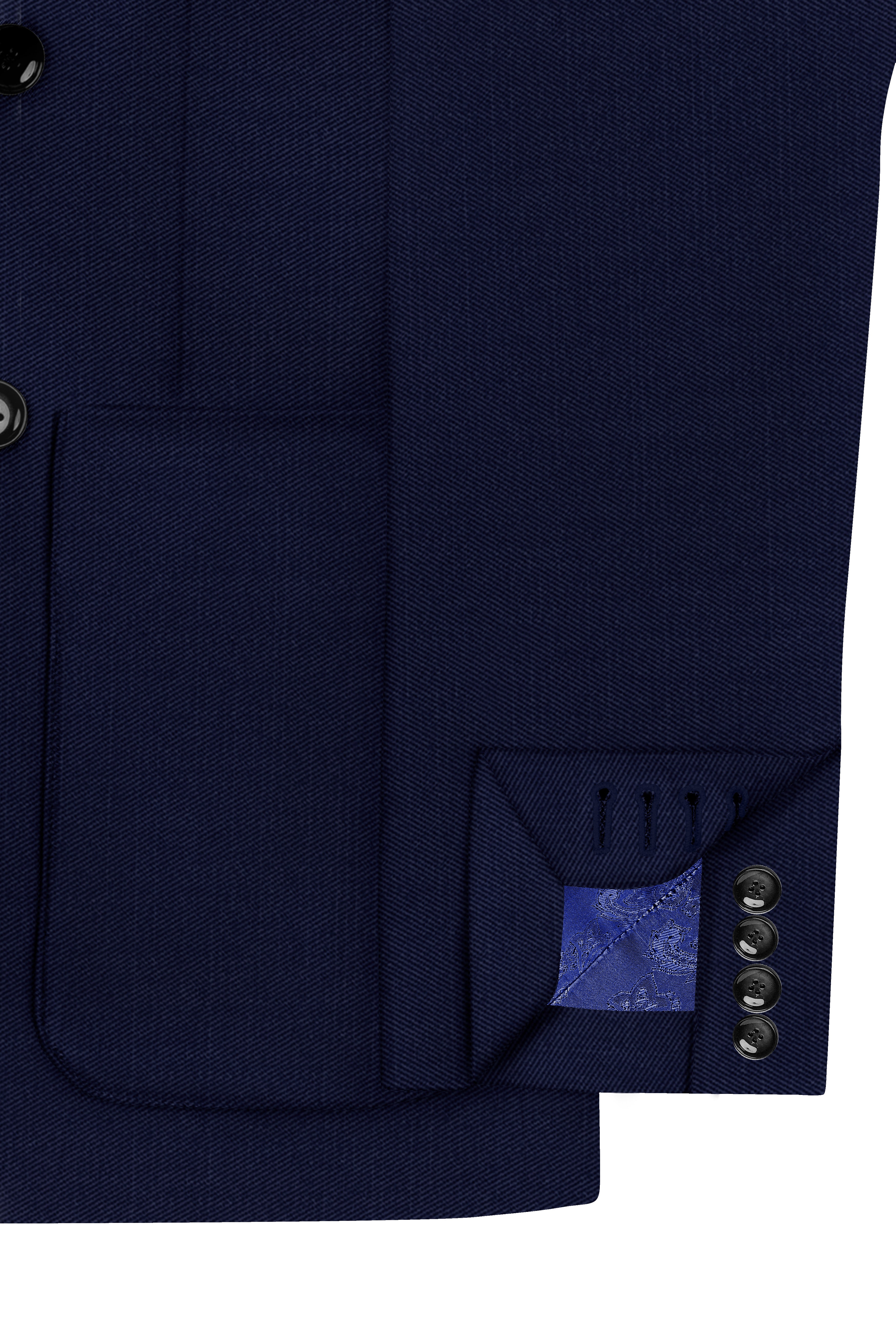 Cloud Burst Blue Wool Rich Double Breasted Sports Blazer