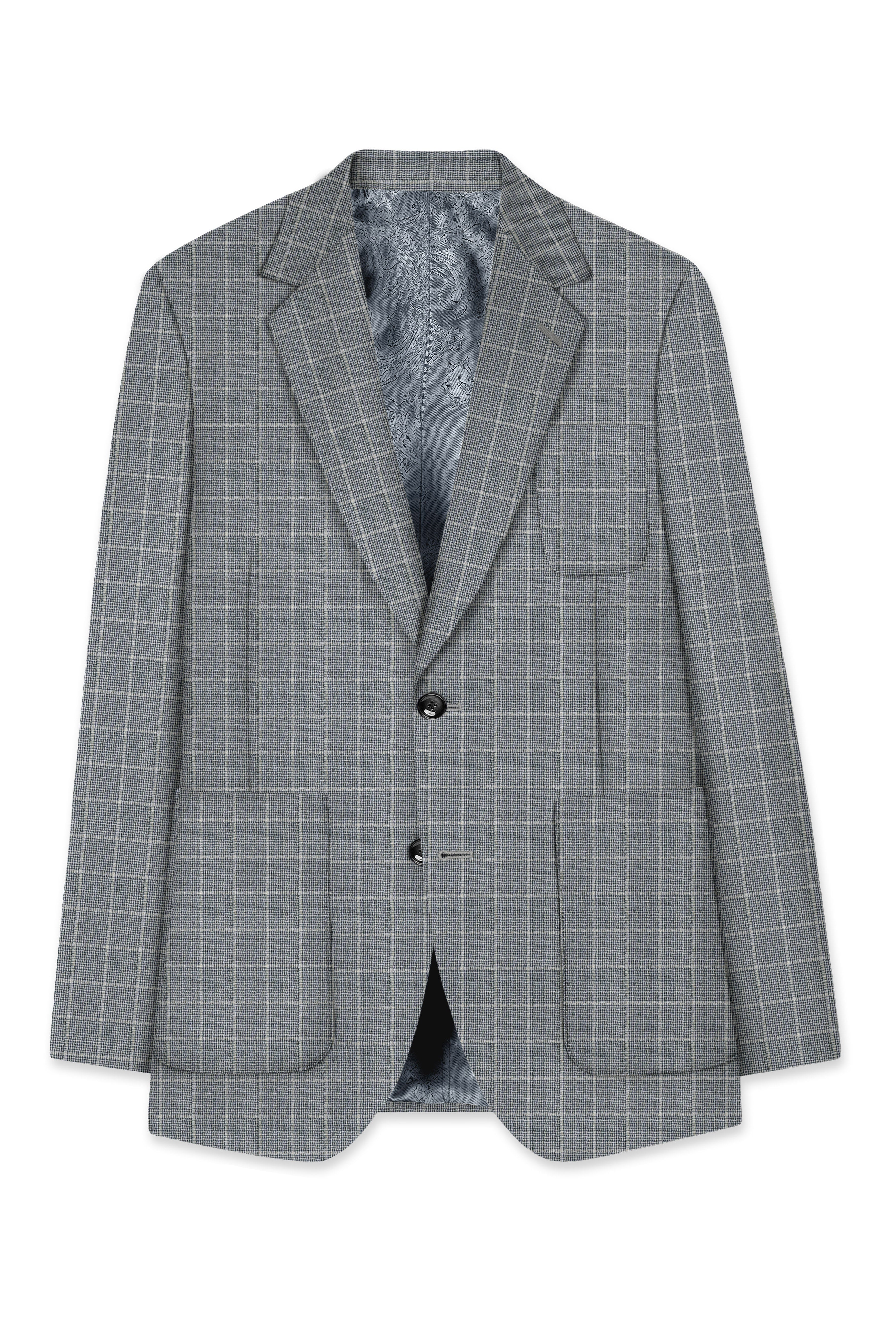 Boulder Gray Windowpane Wool Rich Sports Blazer