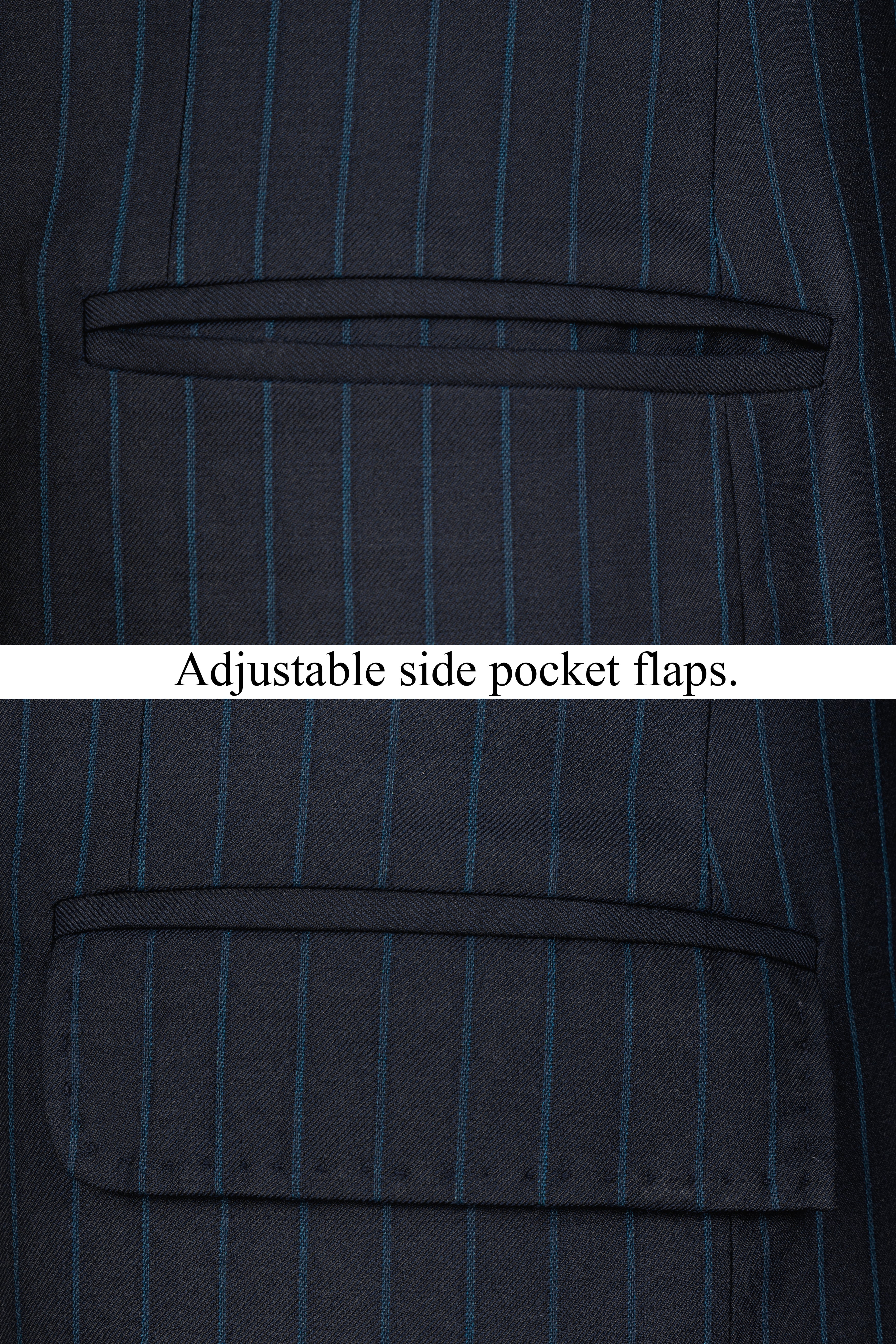 Firefly Blue Striped Wool Rich Blazer