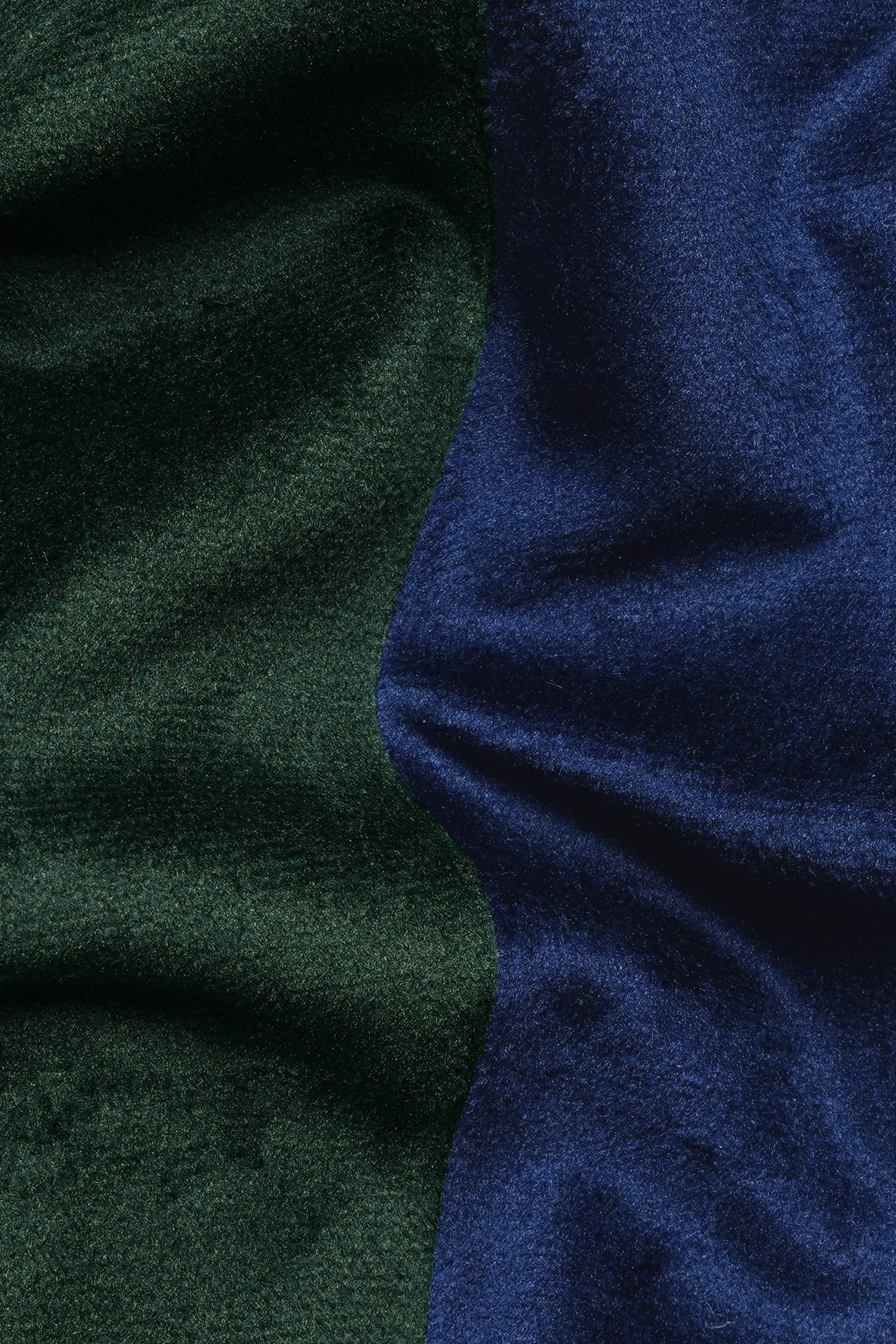 Downriver Blue and Green Velvet Designer Blazer with Belt Closure