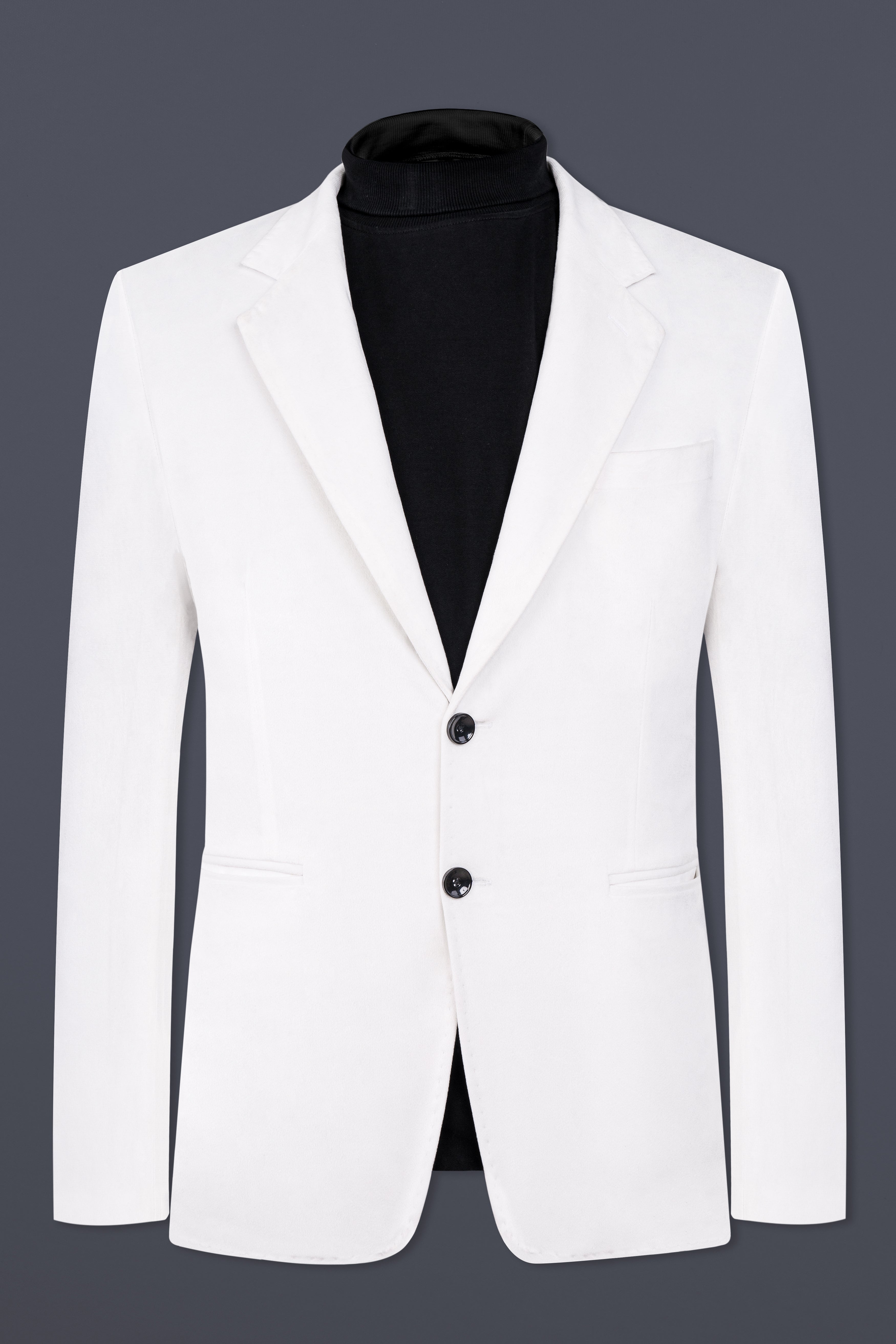 Bright White Velvet Blazer