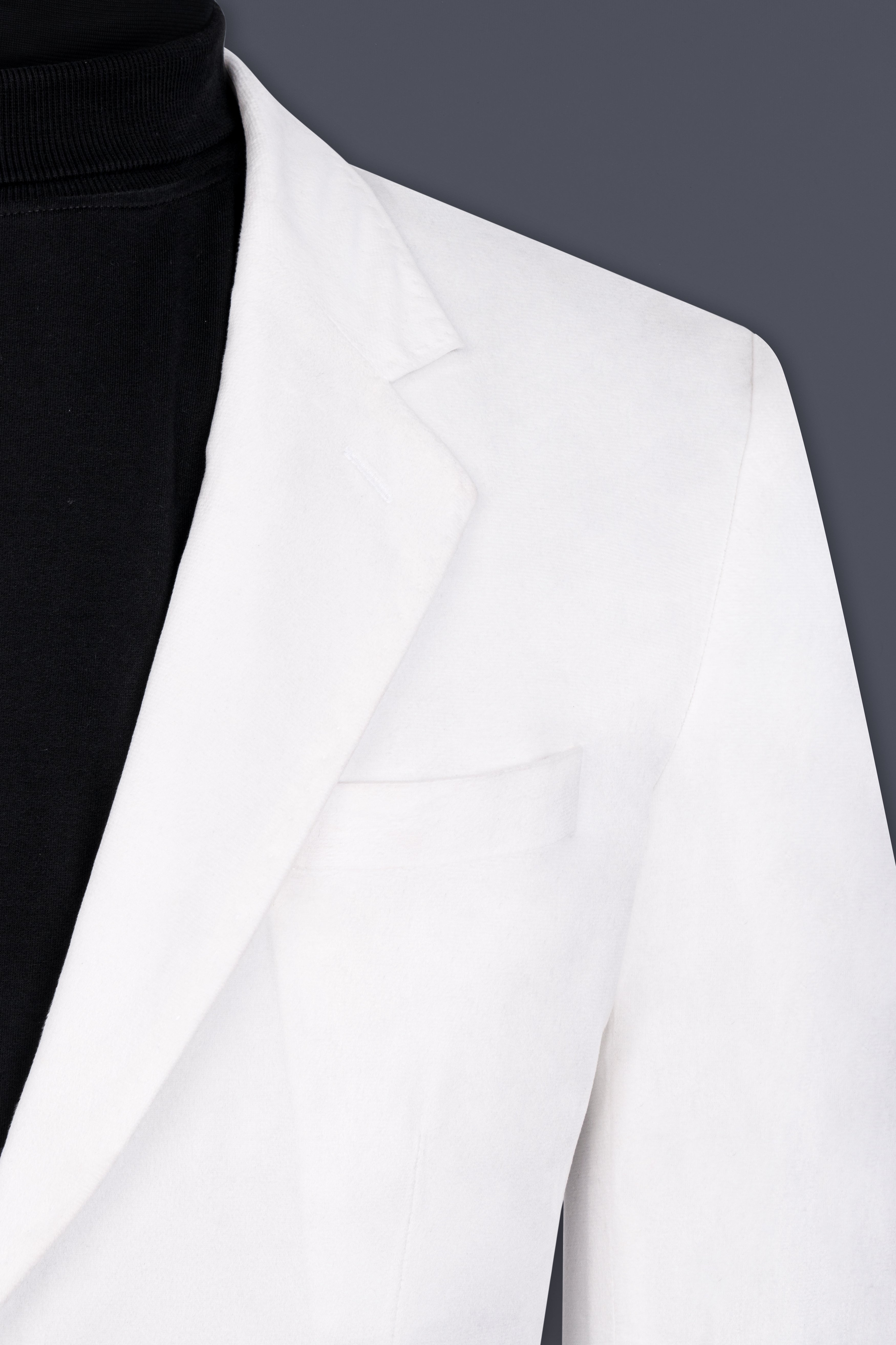 Bright White Velvet Blazer