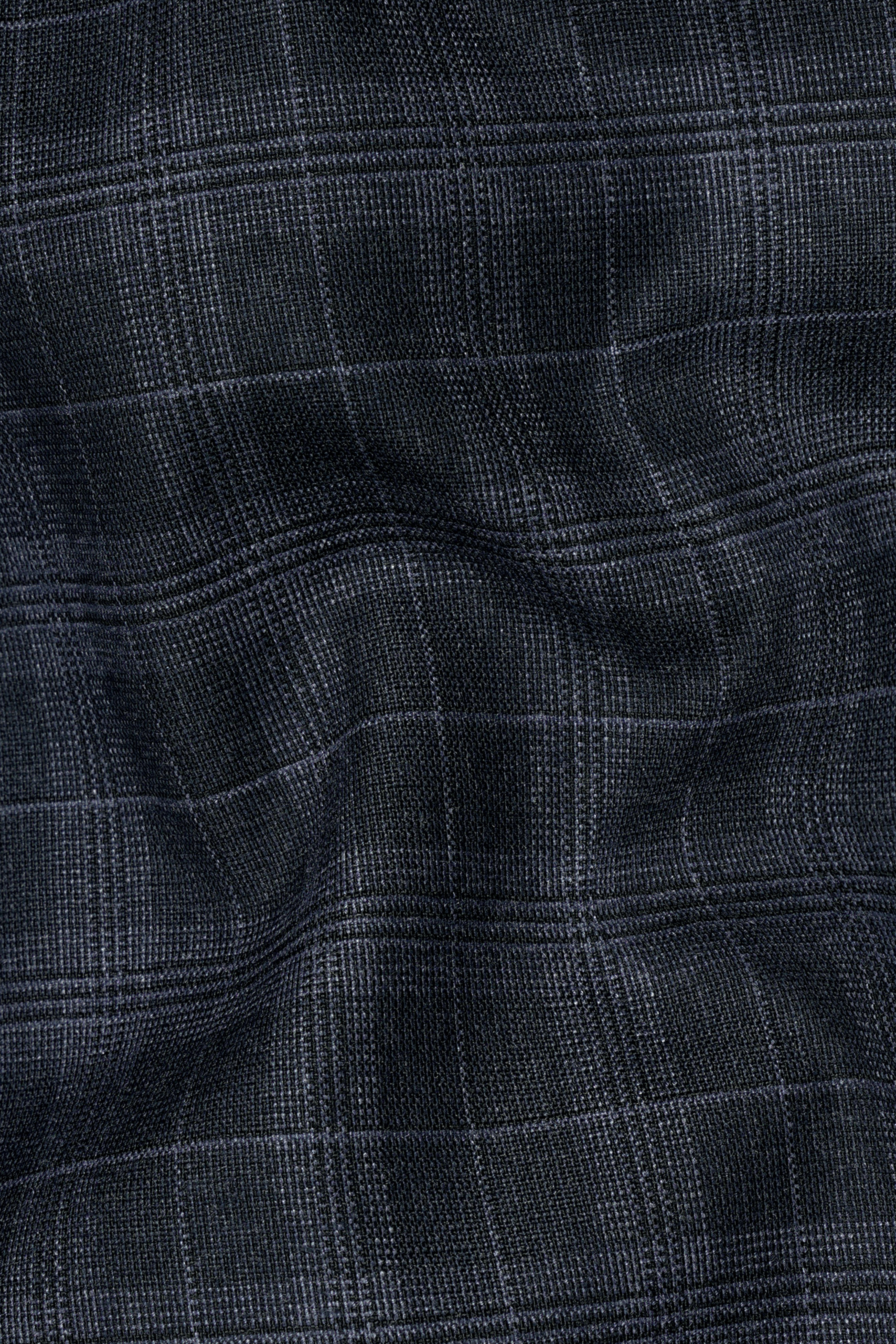 Iridium Dark Gray With Mobster Gray Plaid Wool Rich Double Breasted Blazer