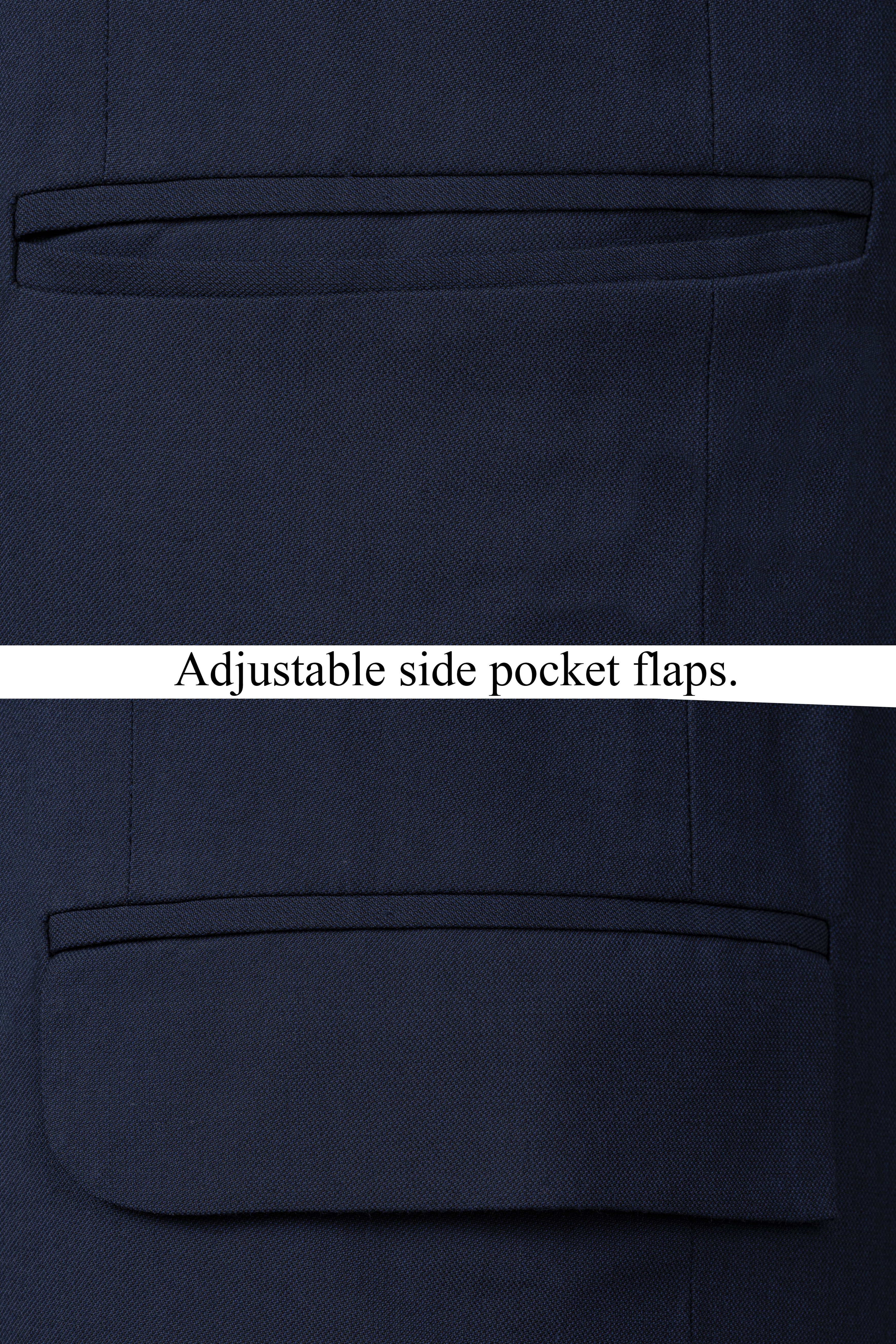 Cinder Blue Wool Rich Cross Placket Bandhgala Blazer