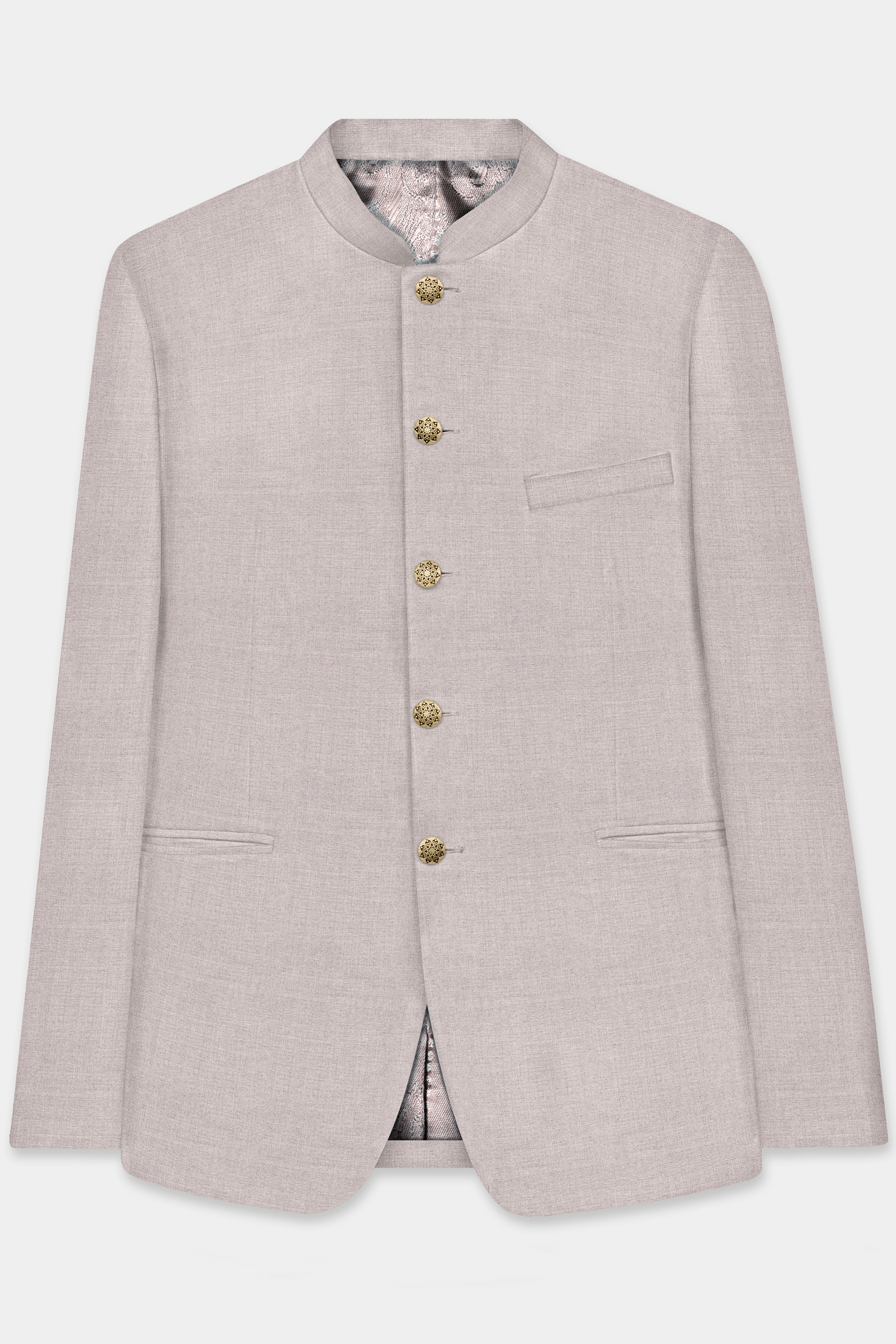 Clamshell Cream Wool Rich Bandhgala Blazer
