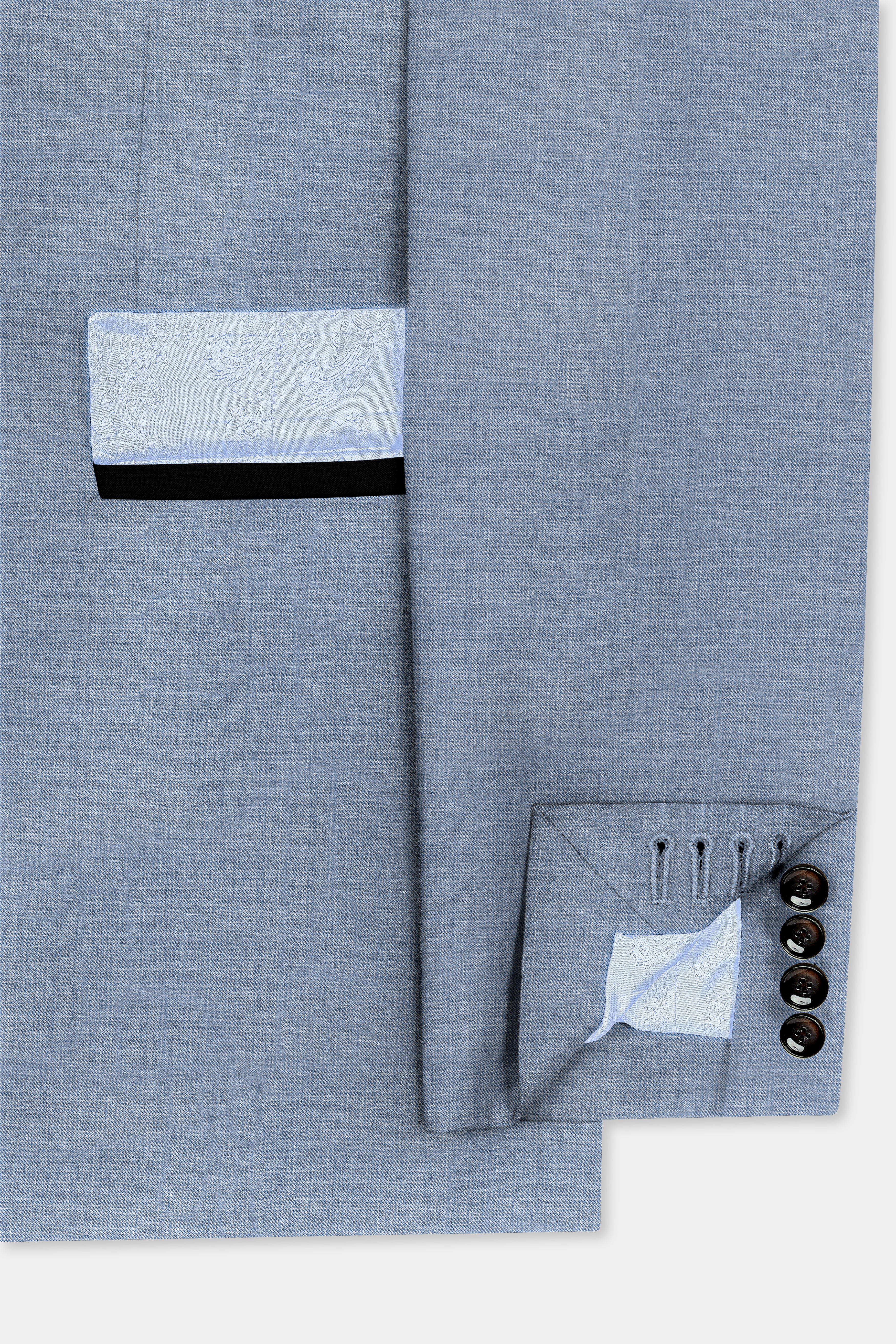 Bluish Wool Rich Tuxedo Blazer BL3346-BKL-36, BL3346-BKL-38, BL3346-BKL-40, BL3346-BKL-42, BL3346-BKL-44, BL3346-BKL-46, BL3346-BKL-48, BL3346-BKL-50, BL3346-BKL-52, BL3346-BKL-54, BL3346-BKL-56, BL3346-BKL-58, BL3346-BKL-60