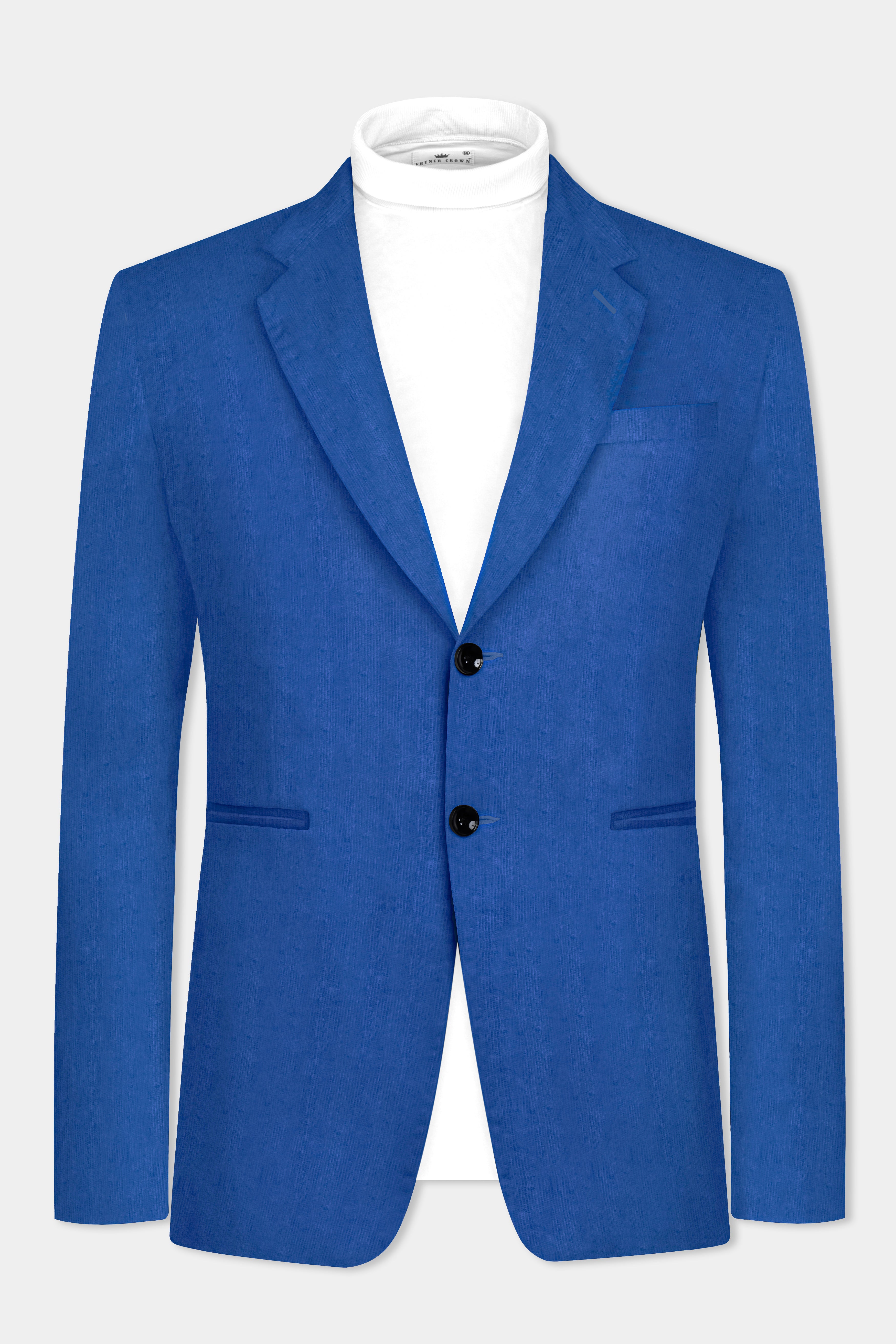 Cobalt Blue Corduroy Premium Cotton Blazer