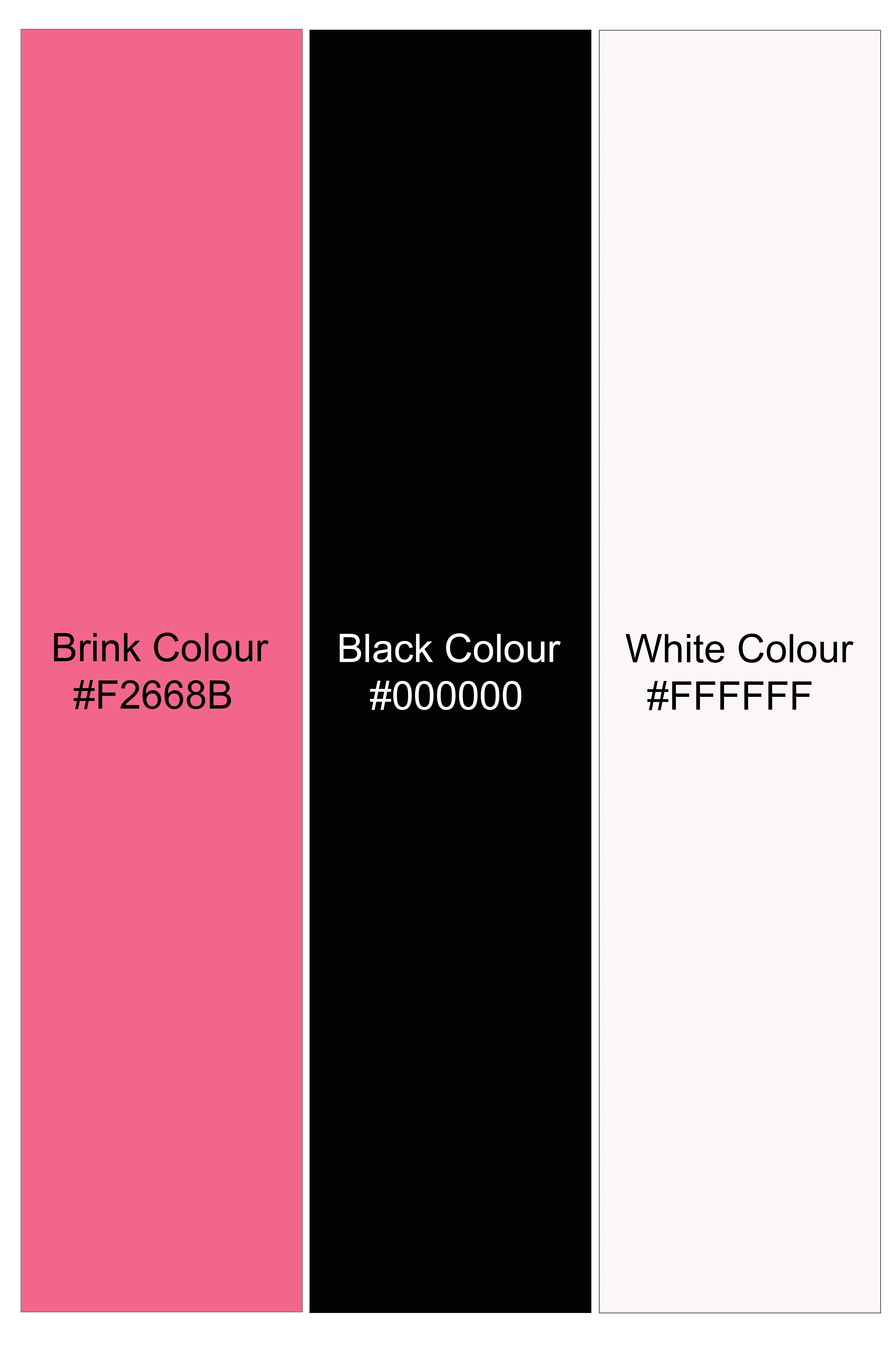 Brink Pink And jade Black Striped Designer Cross Placket Bandhgala Jodhpuri