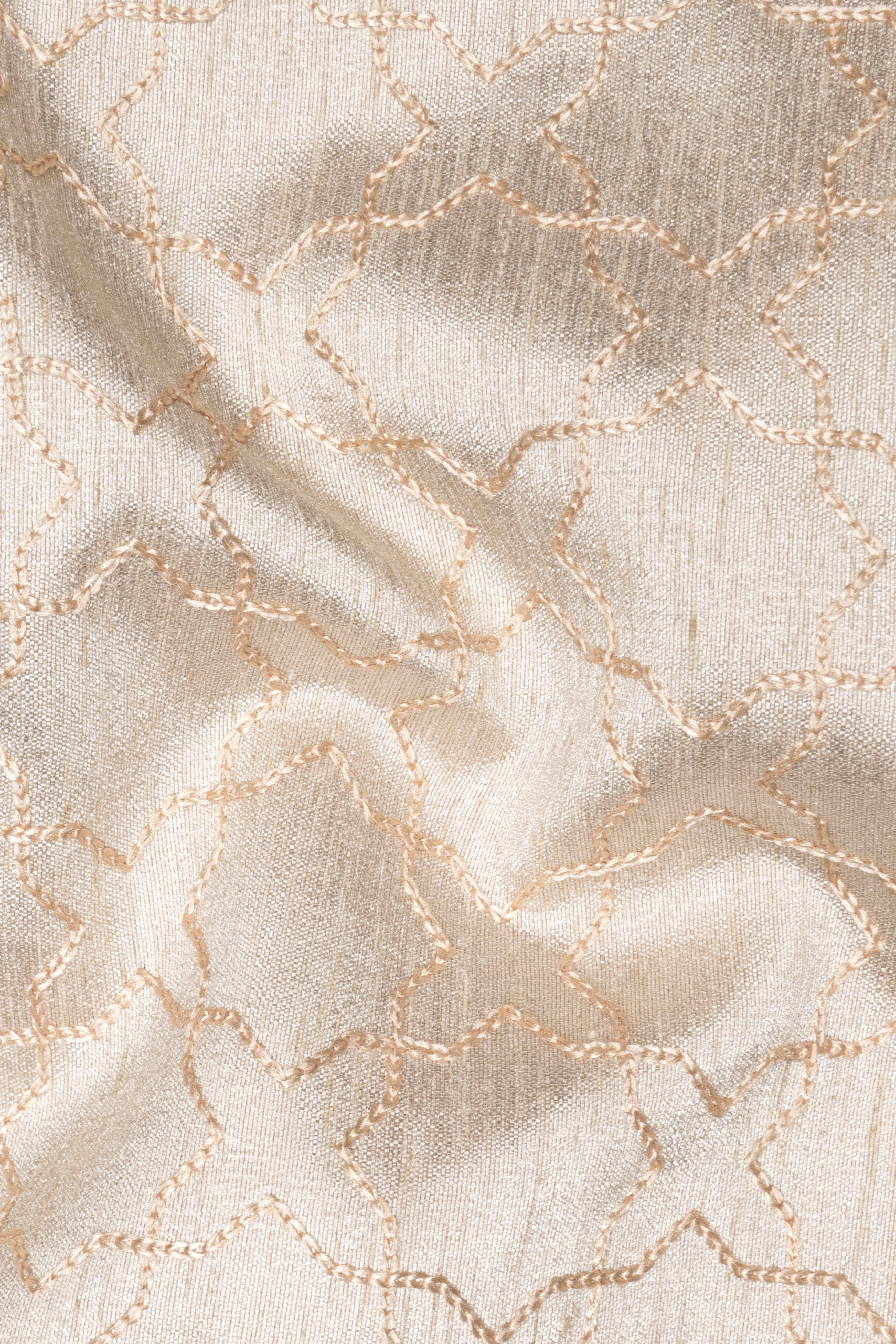 Pearl Bush Cream hexagon Designer Embroidered Cross Placket Bandhgala Jodhpuri