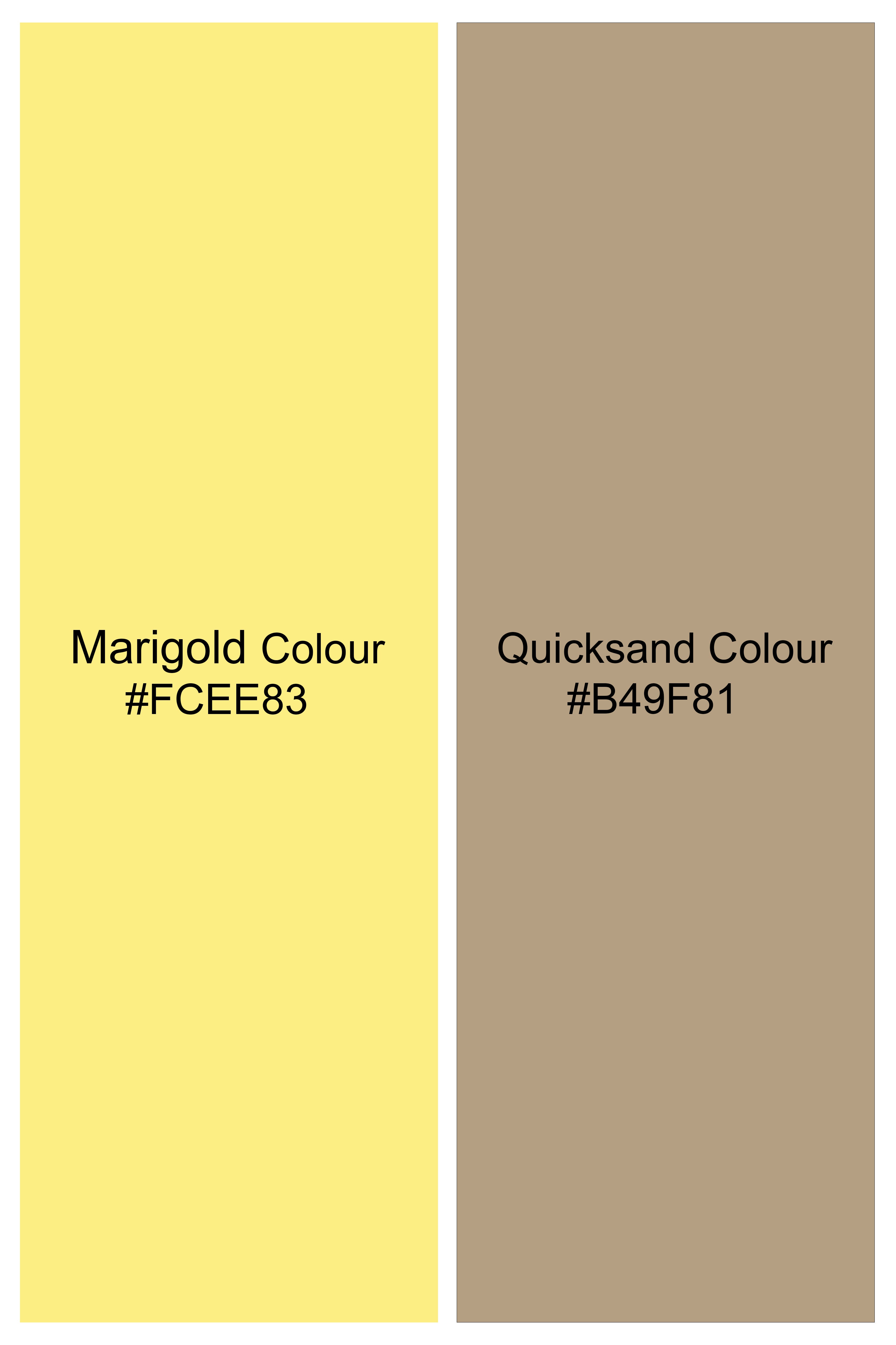 Marigold Yellow And Quicksand Brown Thread Embroidered Cross Placket Bandhgala Jodhpuri