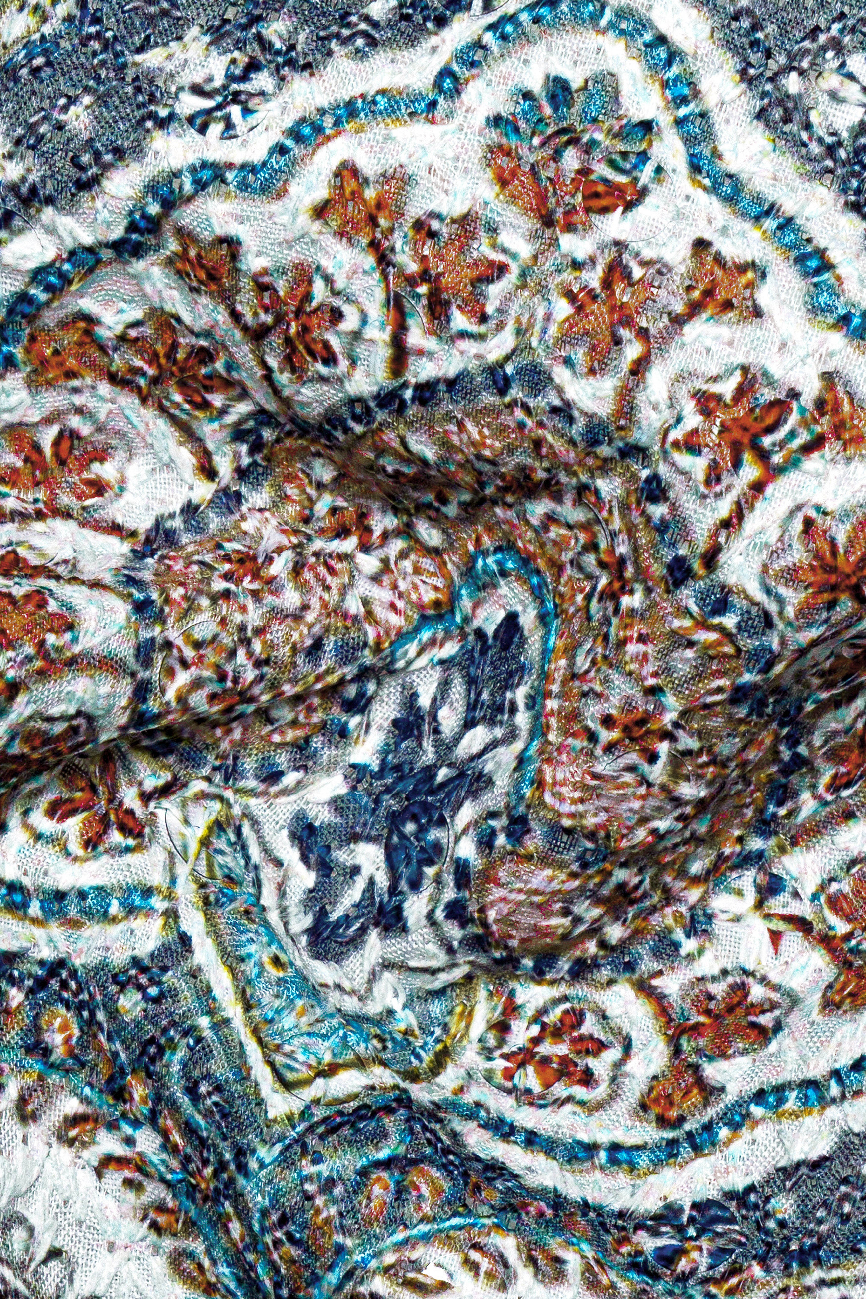 Shiraz Blue And Hippie Red MultiColour Embroidered Peak Lapel Tuxedo Blazer