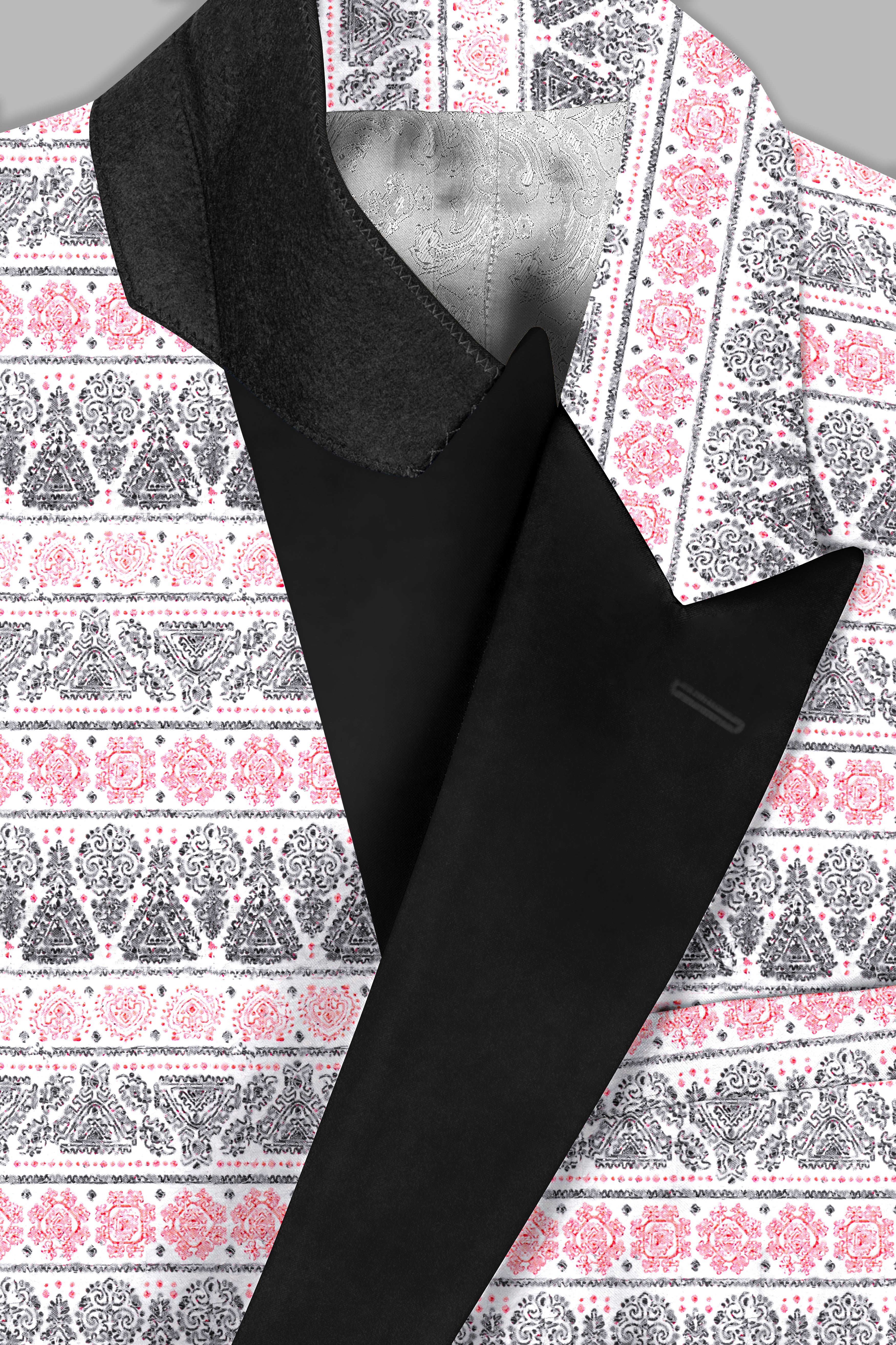 Brink Pink And jade Black Striped Designer Peak Lapel Tuxedo Blazer
