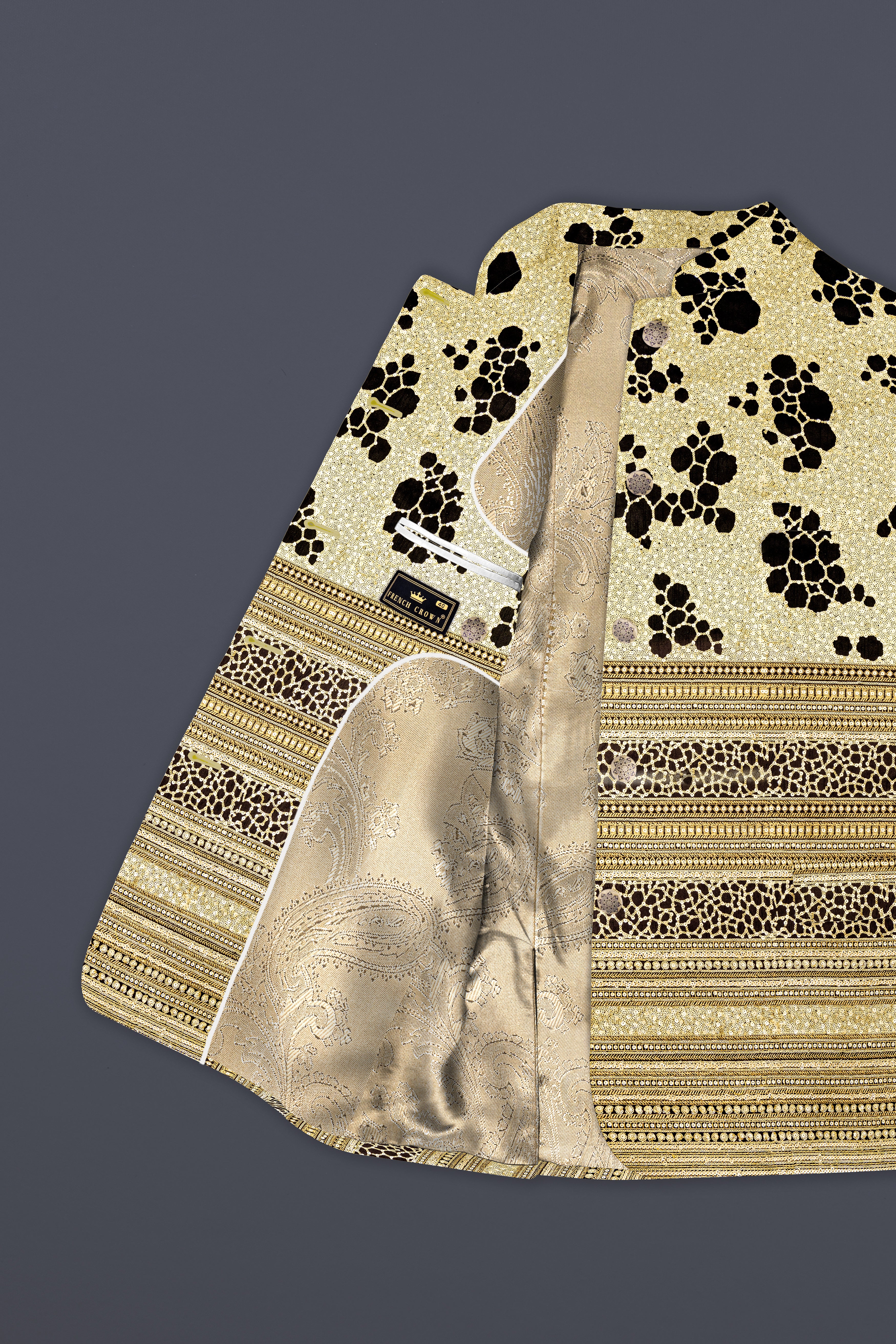 Jade Black Heavy Sequins Work Designer Bandhgala Jodhpuri