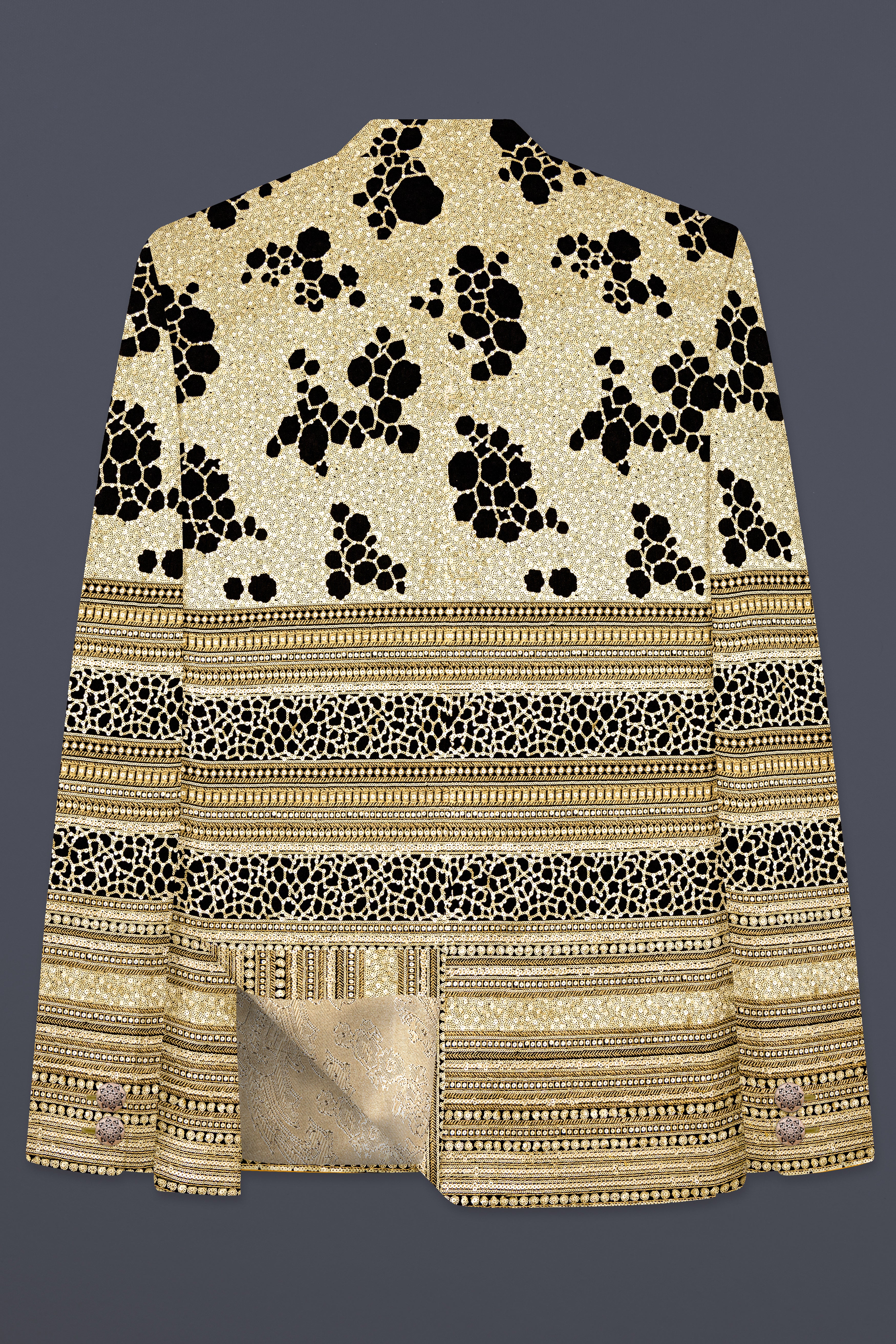Jade Black Heavy Sequins Work Designer Bandhgala Jodhpuri