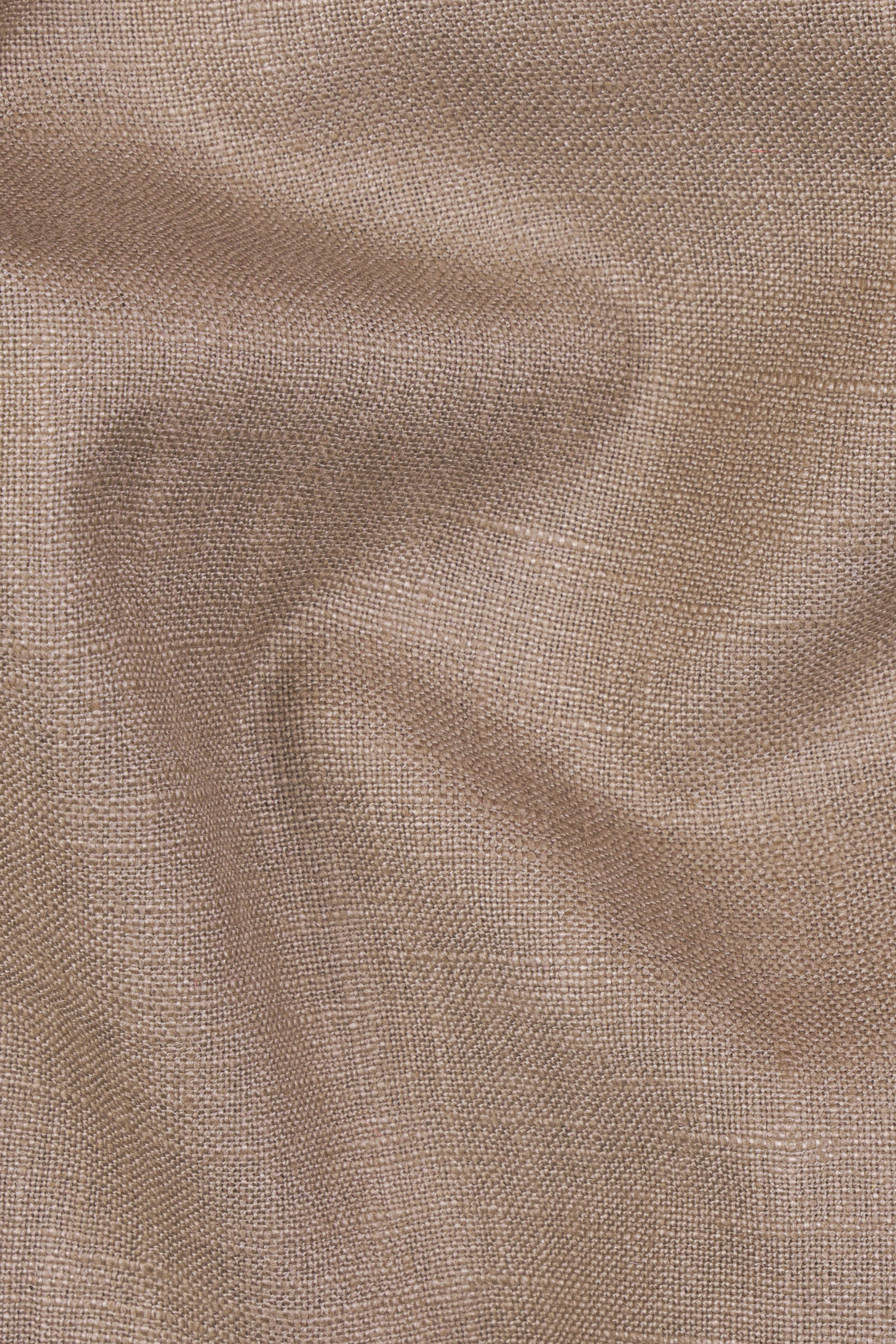 Oyster Brown Luxurious Linen Double Breasted Sports Blazer
