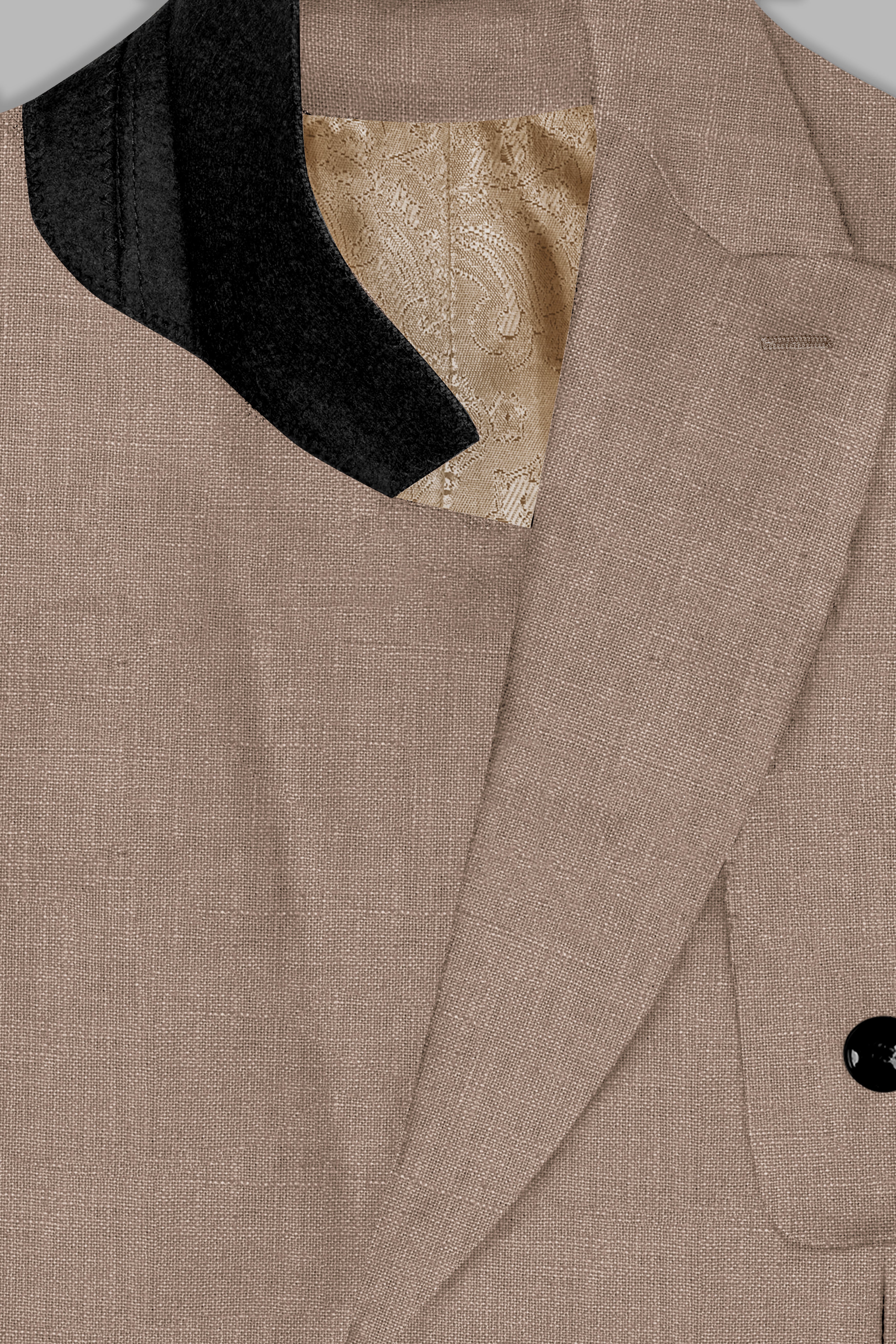 Oyster Brown Luxurious Linen Double Breasted Sports Blazer