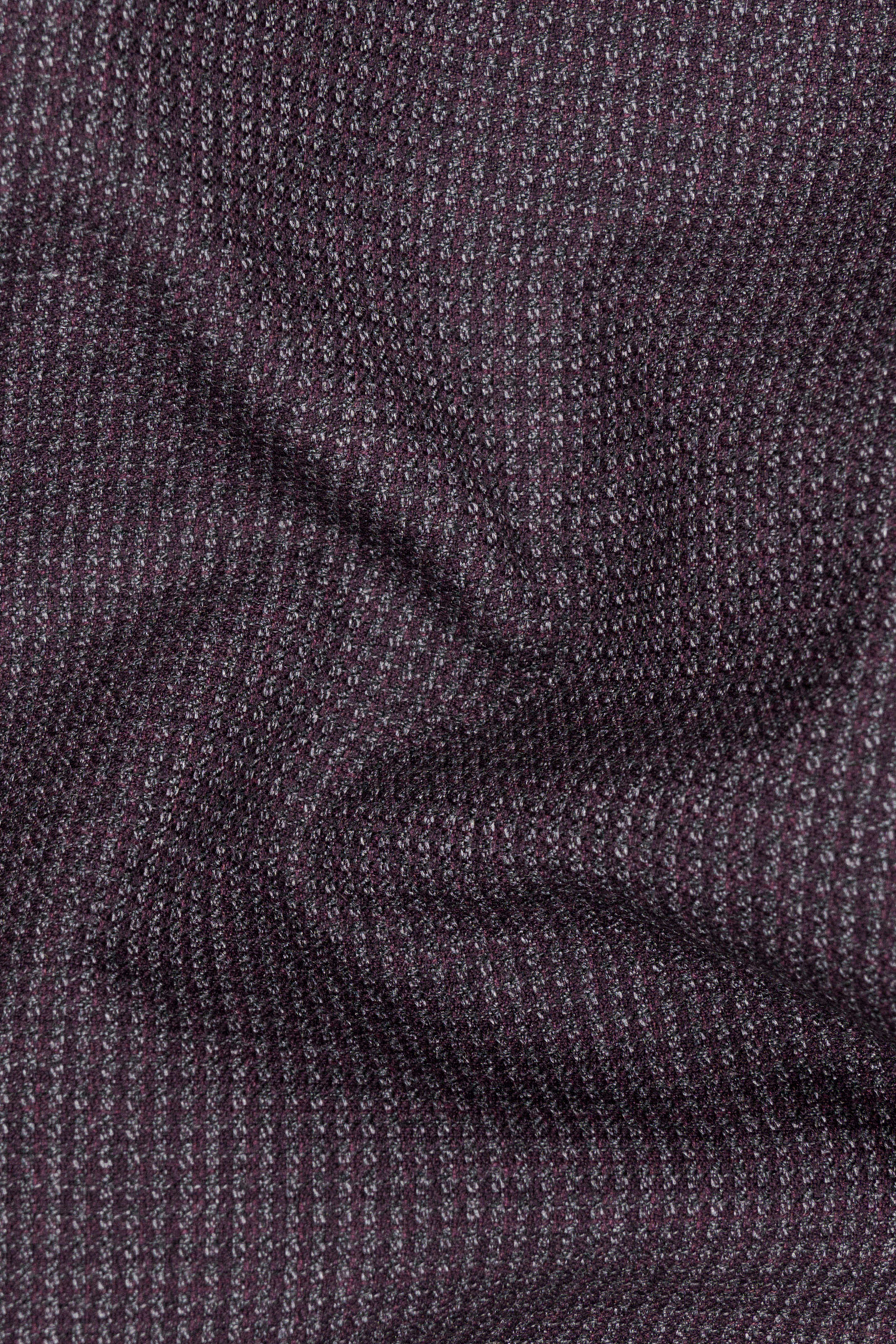 Thunder Purple Textured Wool Rich Double Breasted Suit