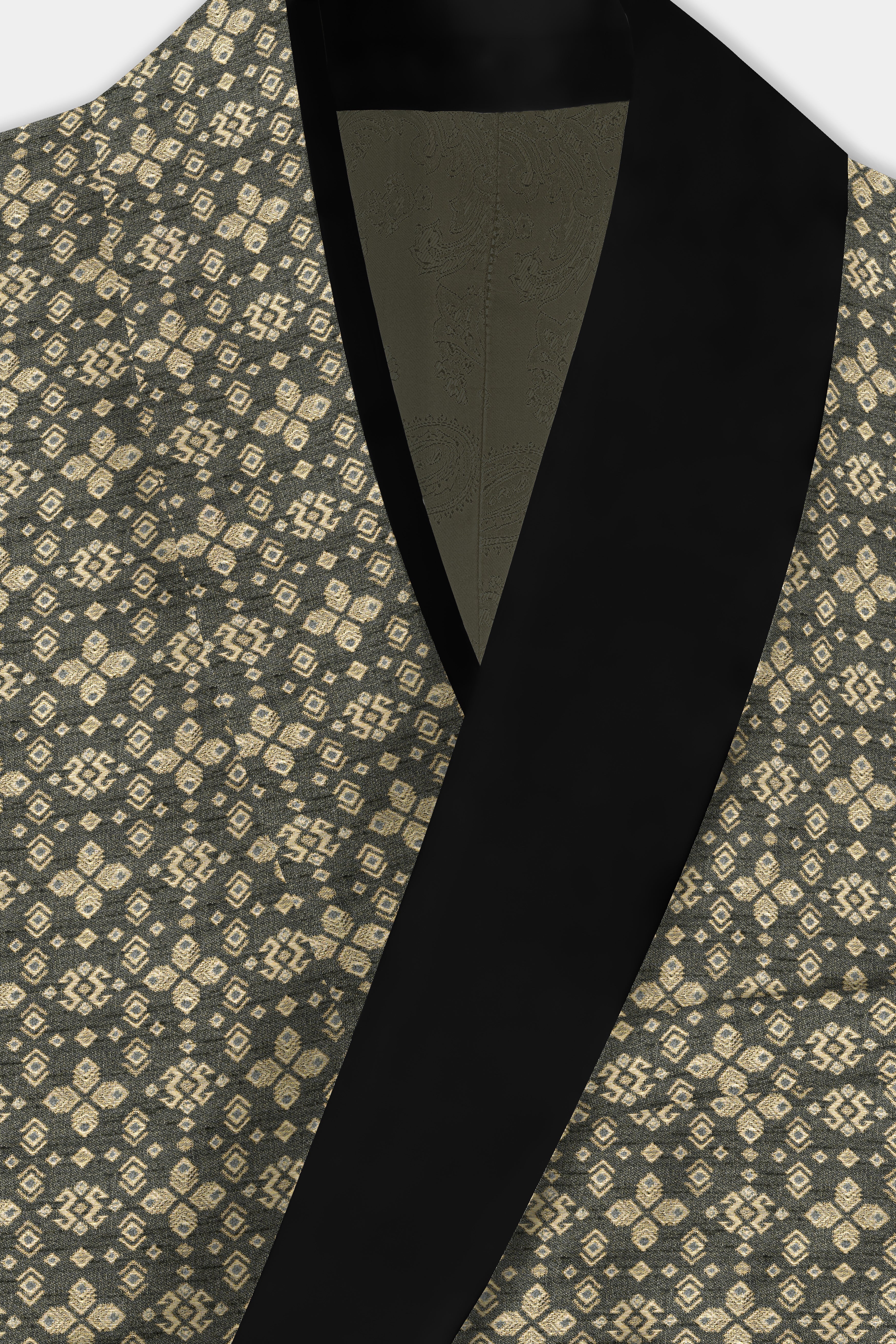 Kelp Green and Fawn Brown Jacquard Weave Tuxedo Blazer BL3701-BKL-36, BL3701-BKL-38, BL3701-BKL-40, BL3701-BKL-42, BL3701-BKL-44, BL3701-BKL-46, BL3701-BKL-48, BL3701-BKL-50, BL3701-BKL-52, BL3701-BKL-54, BL3701-BKL-56, BL3701-BKL-58, BL3701-BKL-60