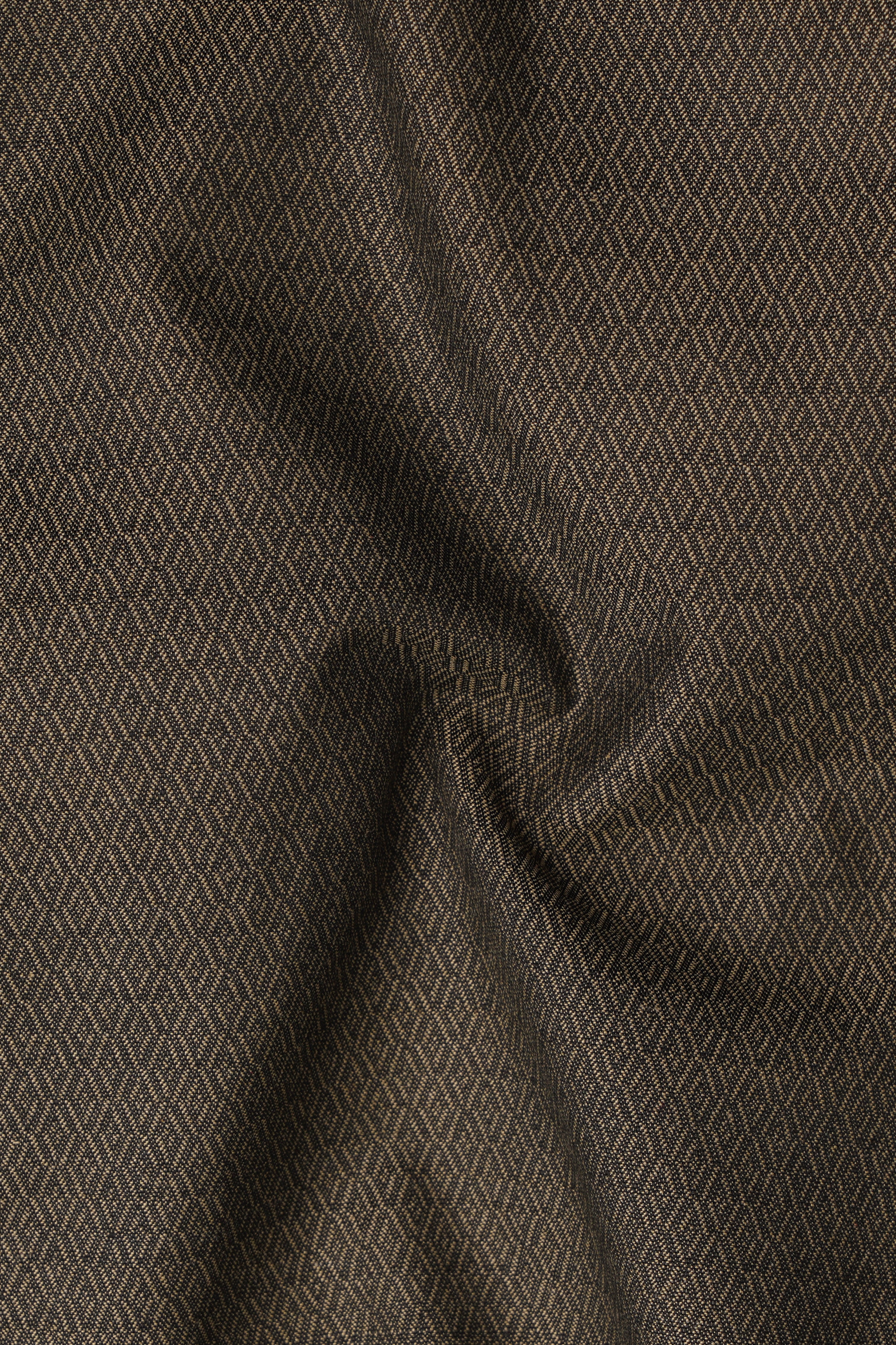 Wenge Brown Dobby Textured wool blend Double breasted Suit